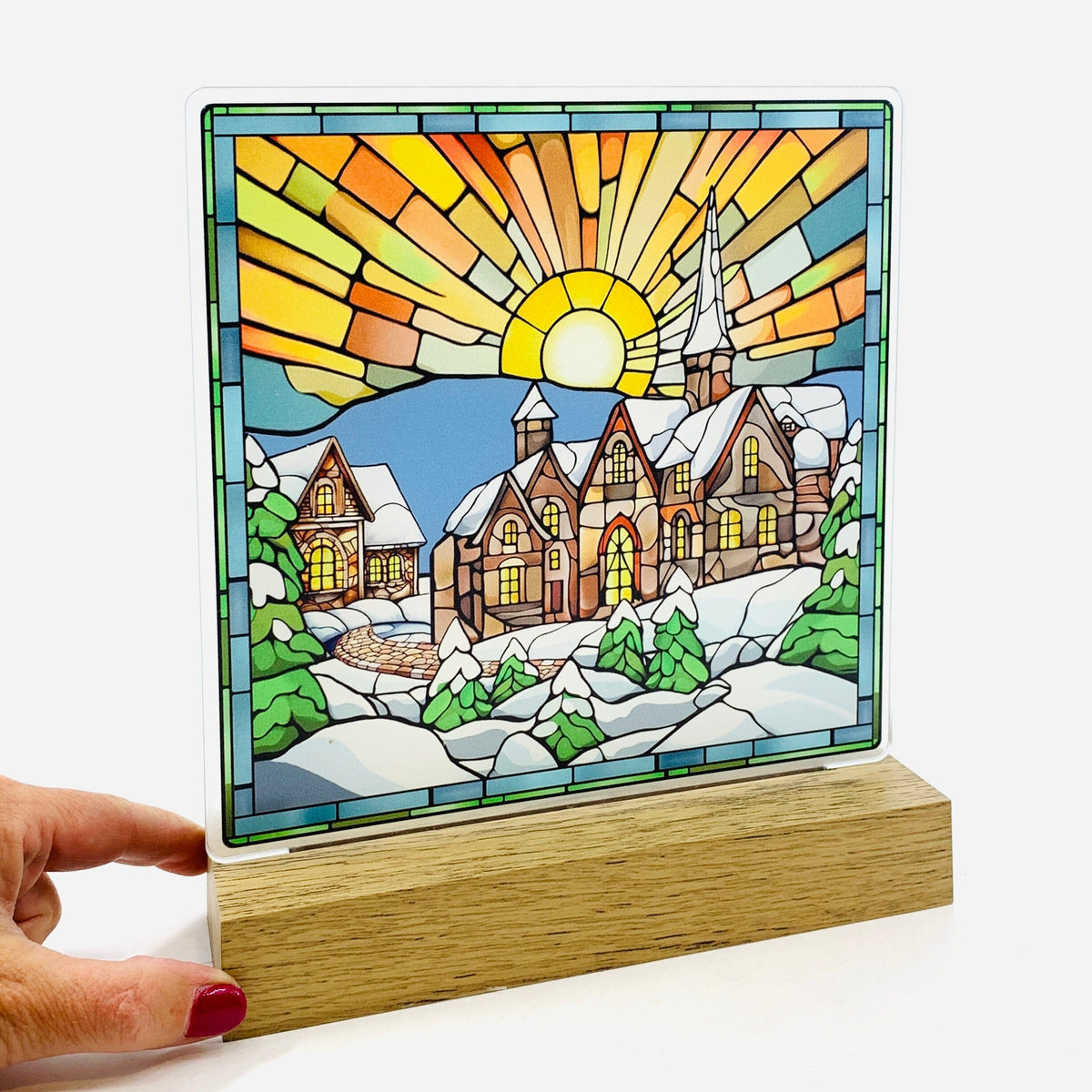 LED Soft Glow Winter Church Scene Décor Decor GANZ 