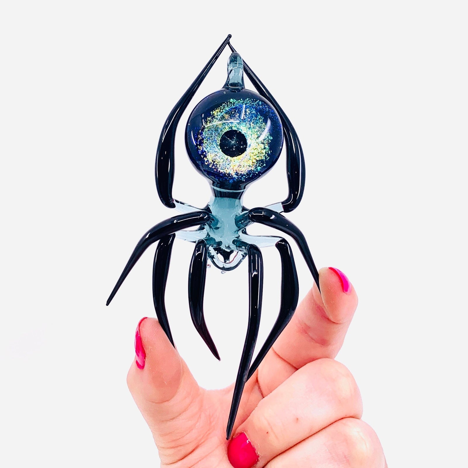 Glass Galaxy Spider Ornament, 28 Ornament WGK Glass Art Inc 