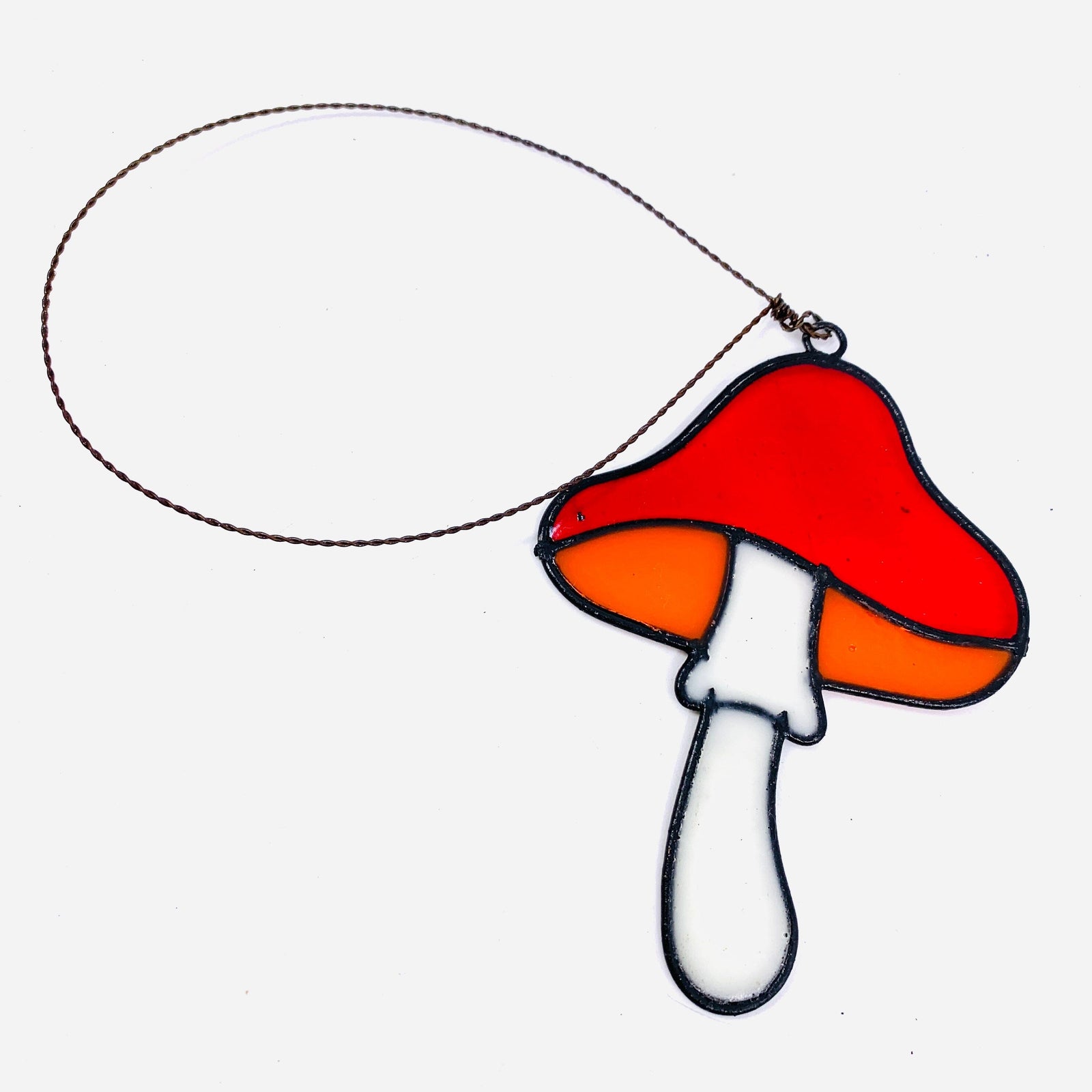Stained Glass Suncatcher, Red Mushroom Decor Transpac 