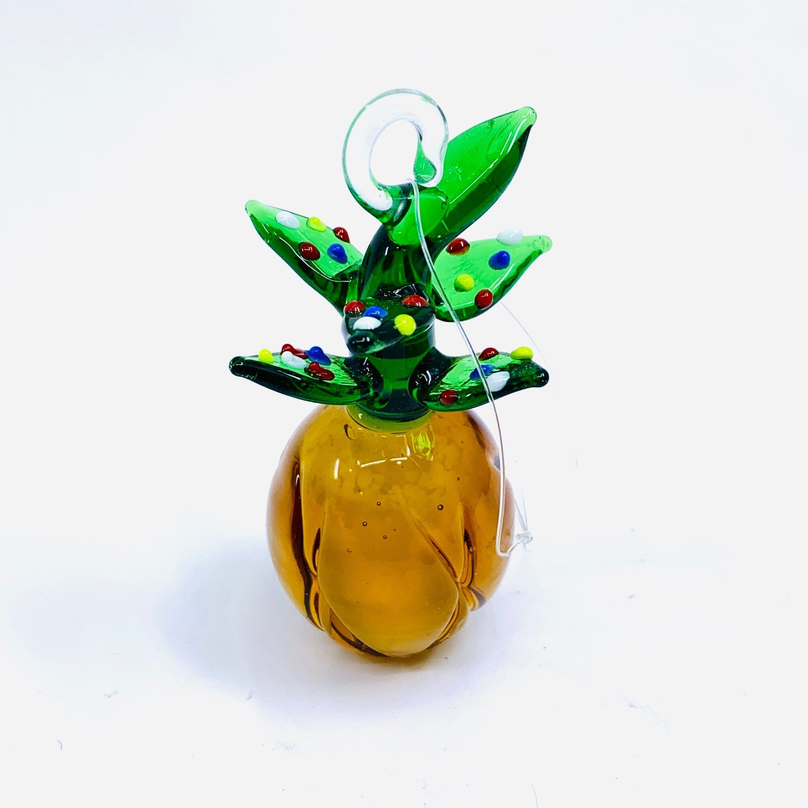 Pineapple Artglass Ornament Miniature C&F Enterprises 