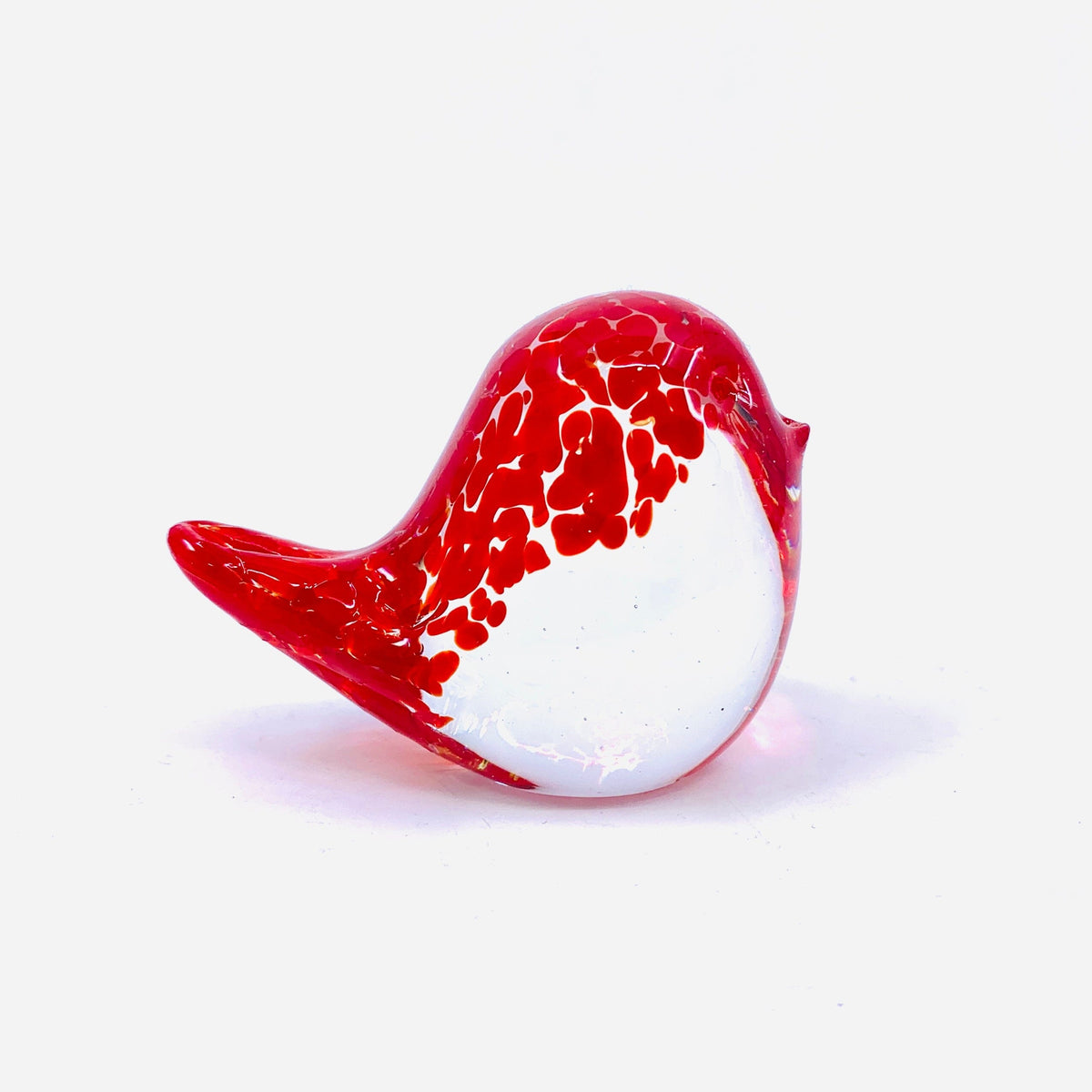 Little Glass Bird, Scarlet Confetti Miniature Henrietta Glass 