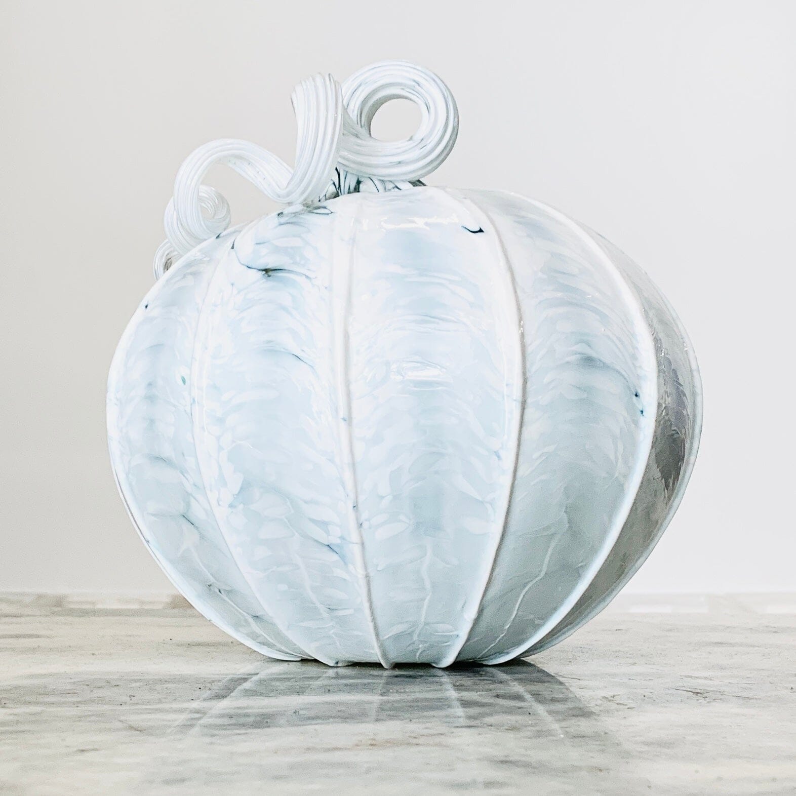 Daily Pumpkin 524 Illusive White Pumpkin Large Daily Pumpkin Luke Adams Glass Blowing Studio 