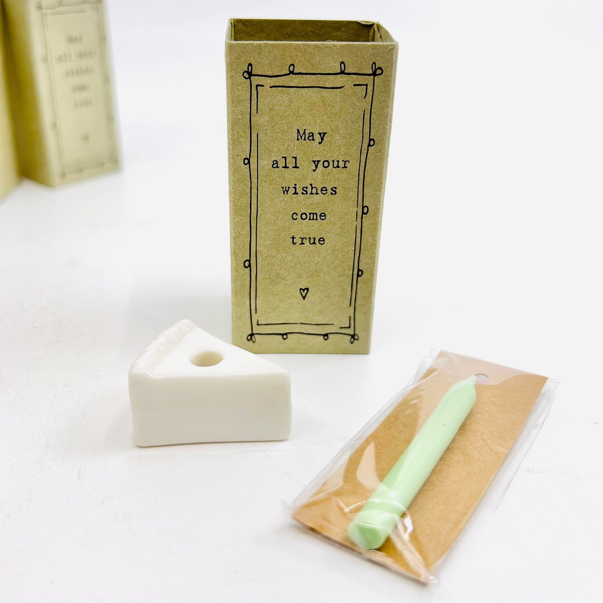 Porcelain Birthday Cake Slice Matchbox Decor Two's Company 