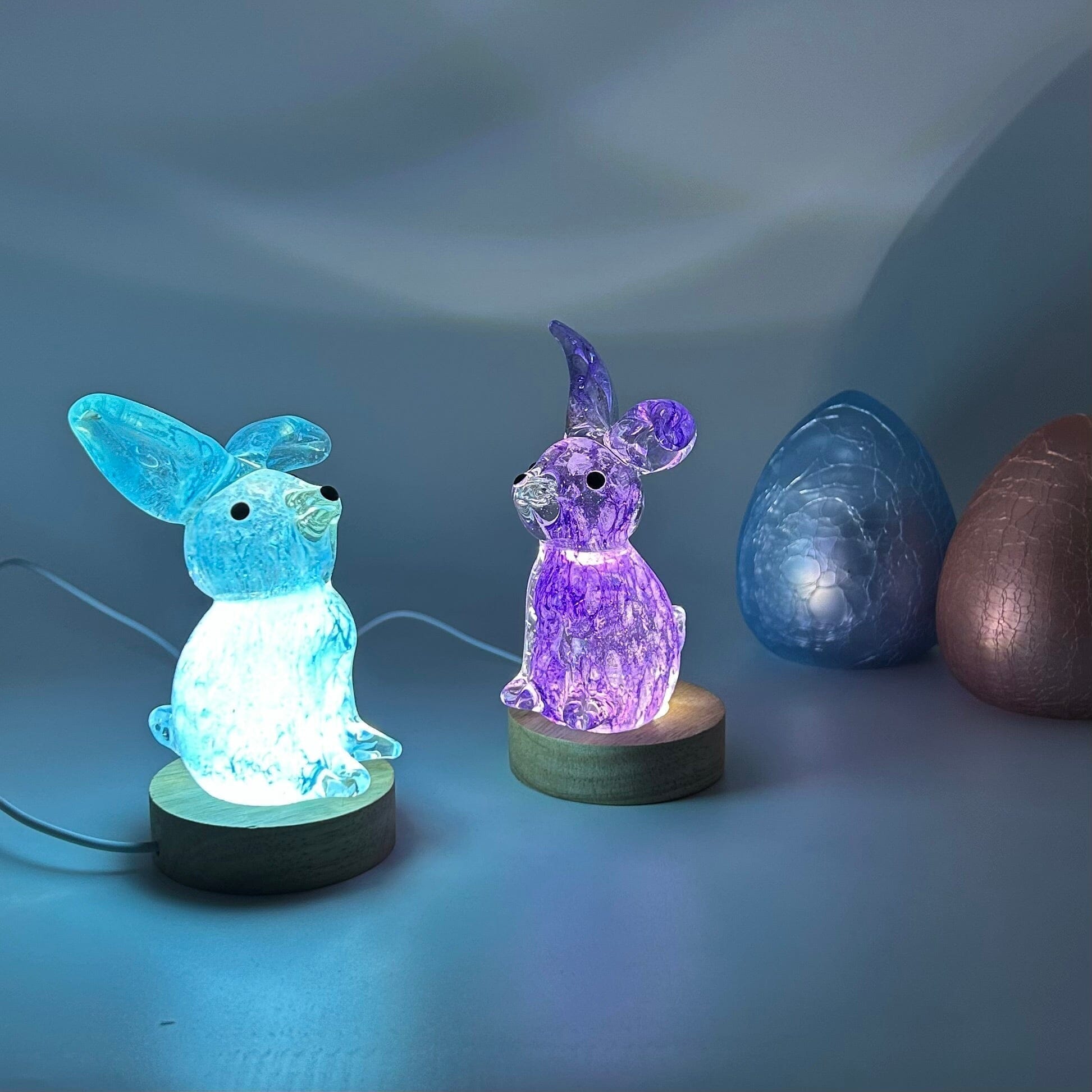 Large Glass Rabbit, Purple Peter - Luke Adams Glass Blowing Studio