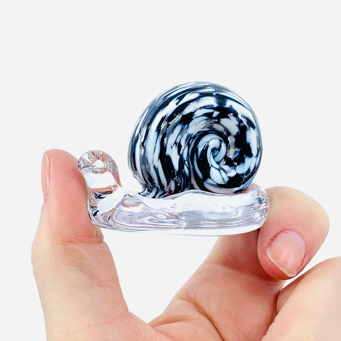 Glass Snail, Tuxedo Miniature Henrietta Glass 