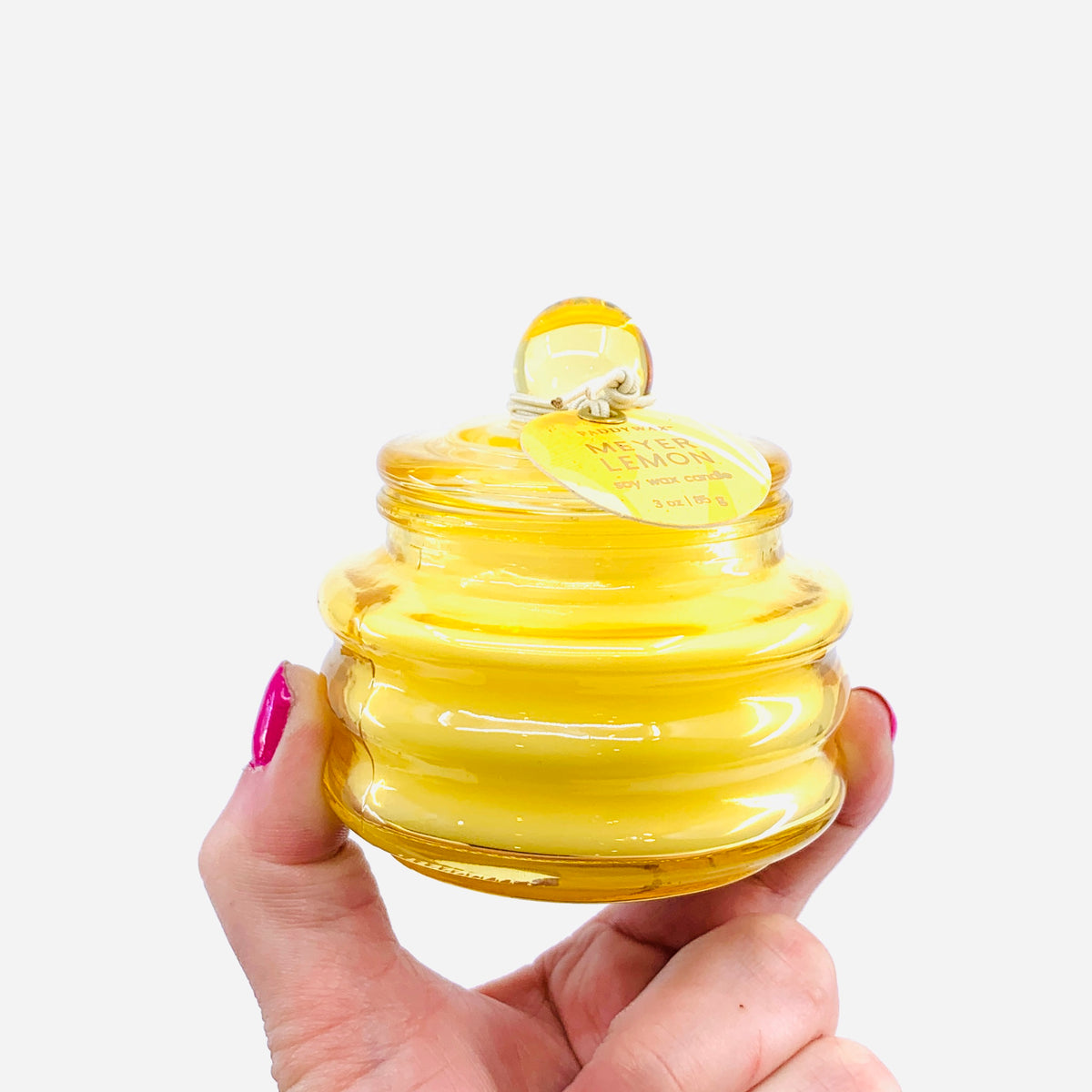 Glass Honey Jar Candle, Meyer Lemon