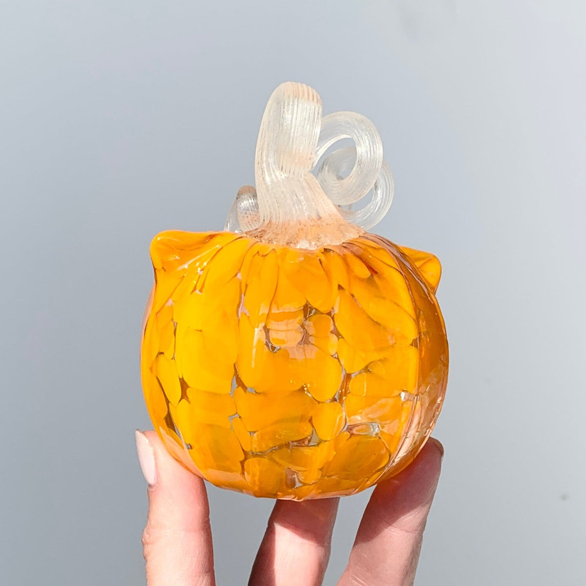 Daily Glow Catkin 1236 Daily Pumpkin Luke Adams Glass Blowing Studio 