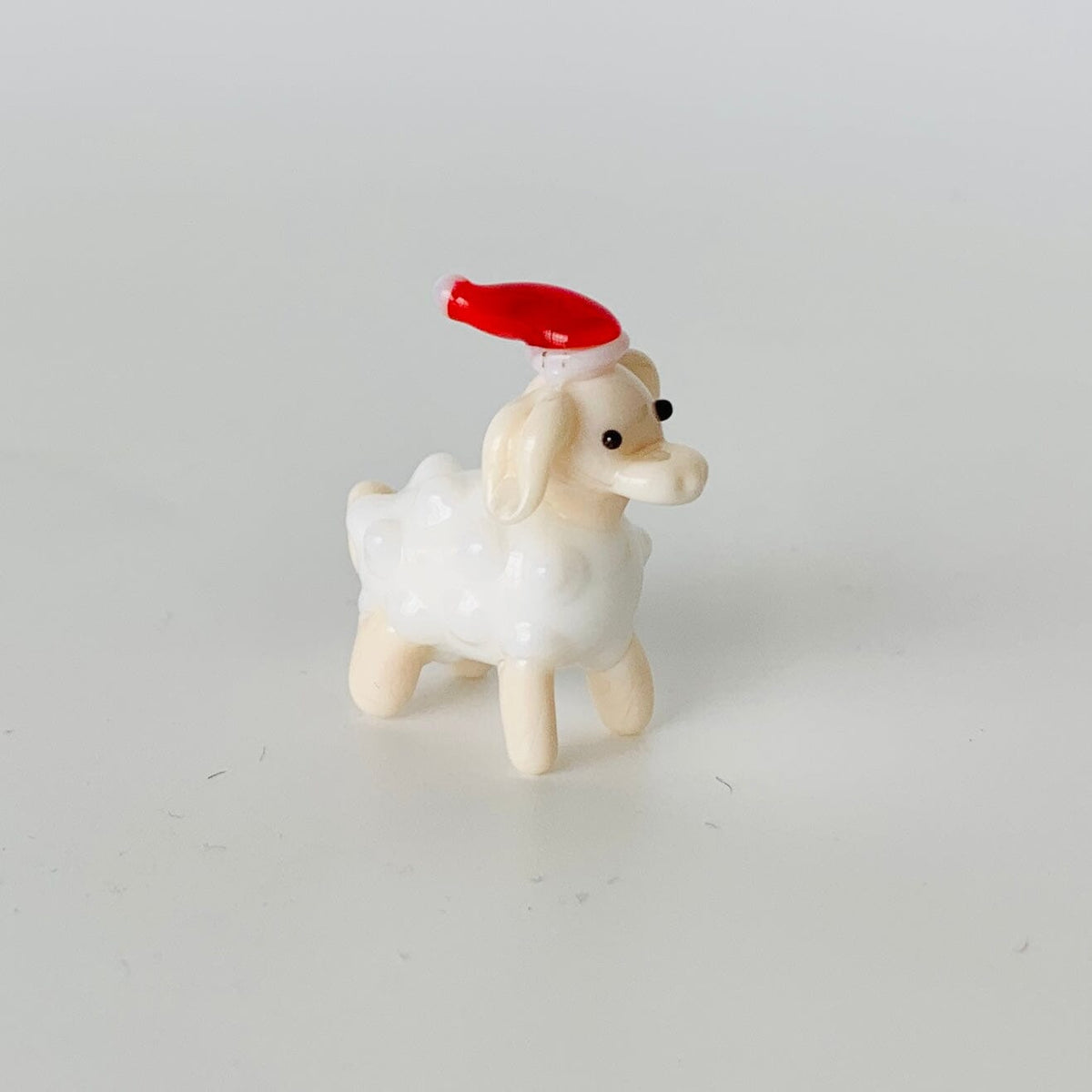 Tiny Glass Santa Lamb Miniature GANZ 