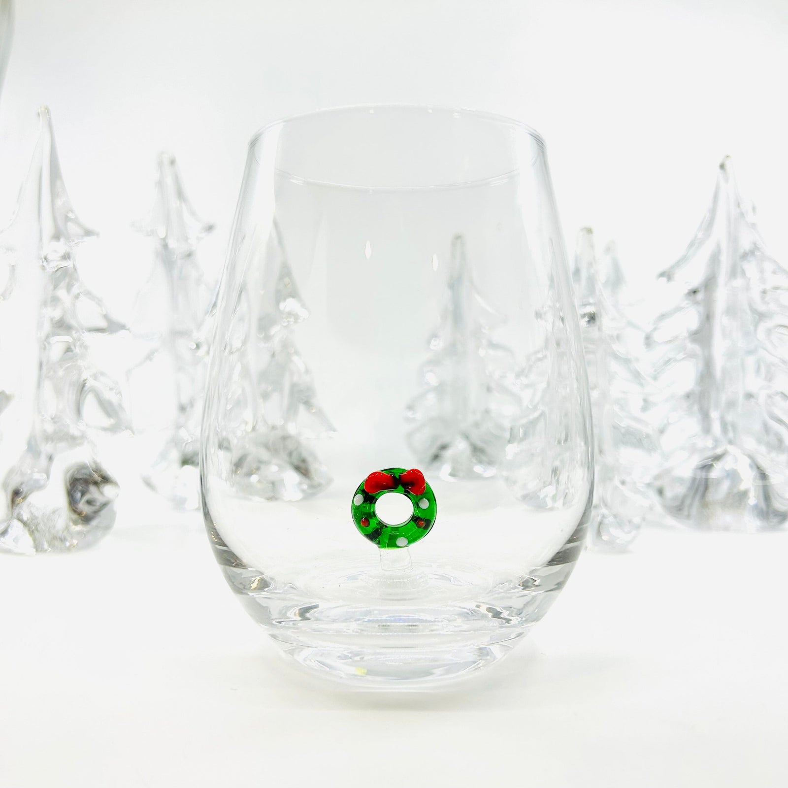Black Friday Holiday Wine Glass, Wreath Decor Trade-Cie 