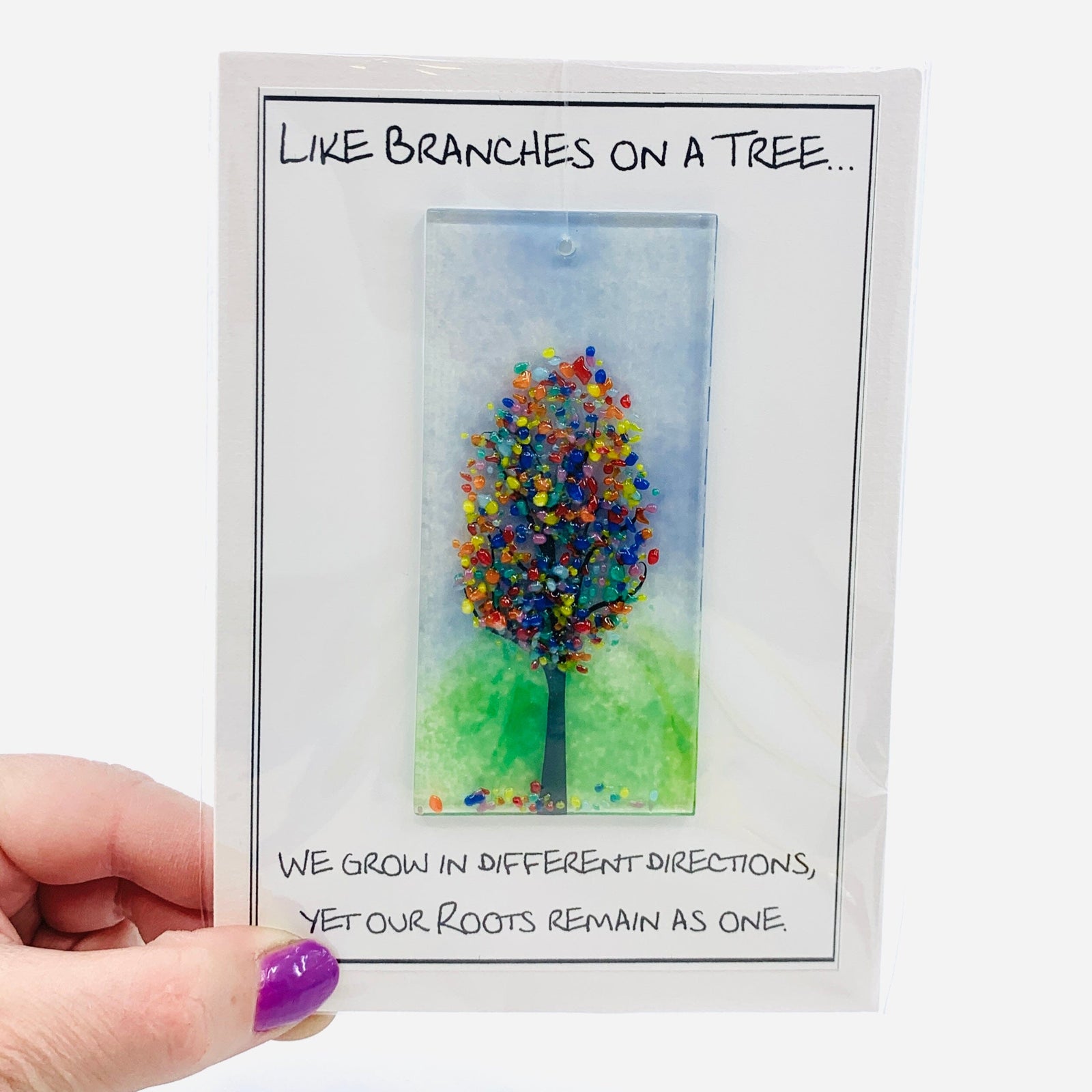 Fused Glass "Like Branches on a Tree” Suncatcher 47 Decor Glimmer Glass Gifts 