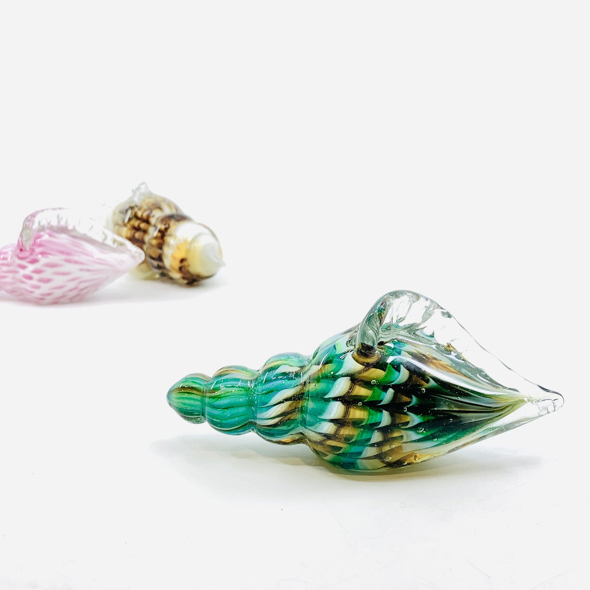 Glass Seashell, Teal Decor Chesapeake Bay 
