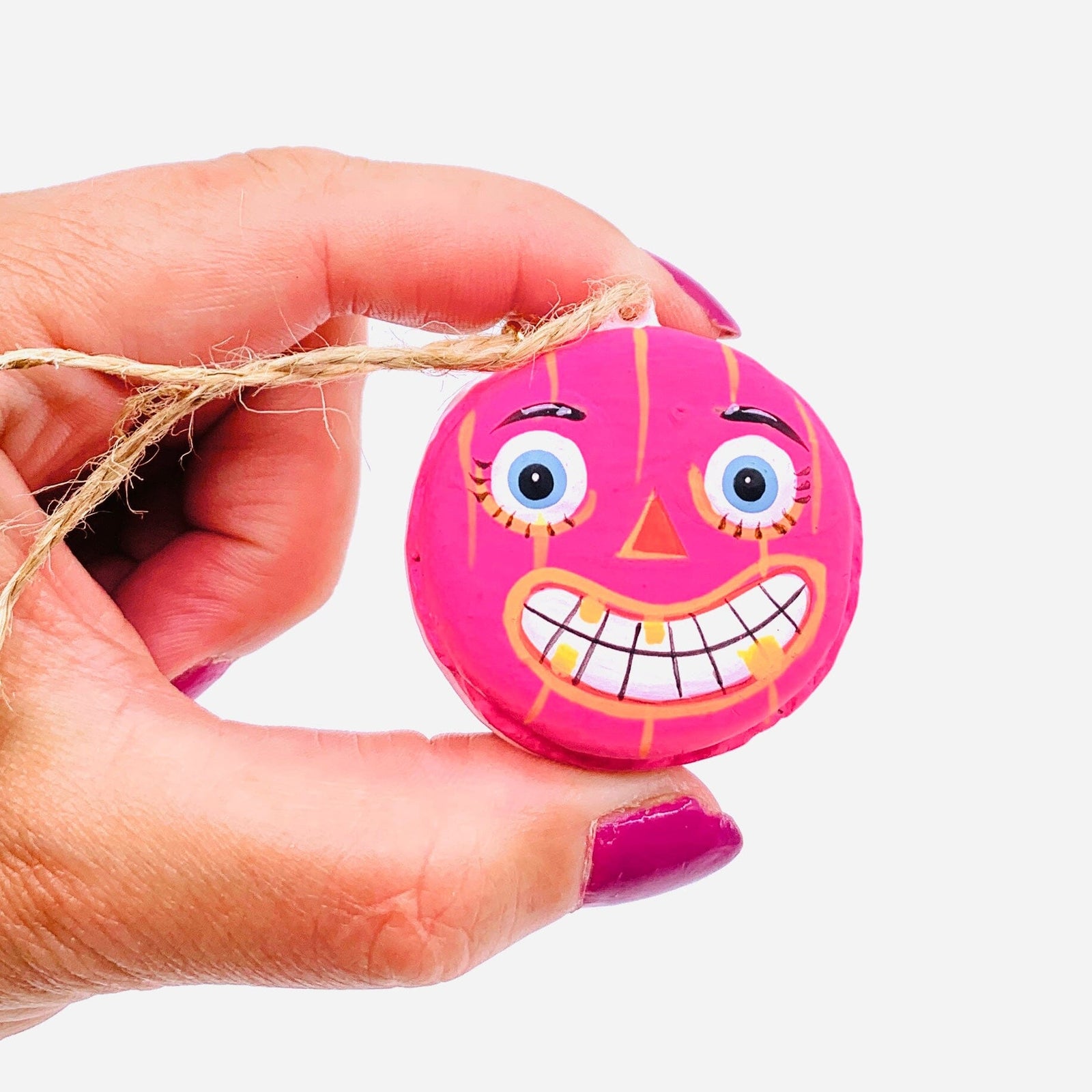 Fun Halloween Macaron Ornaments, Pink One Hundred 80 Degrees 