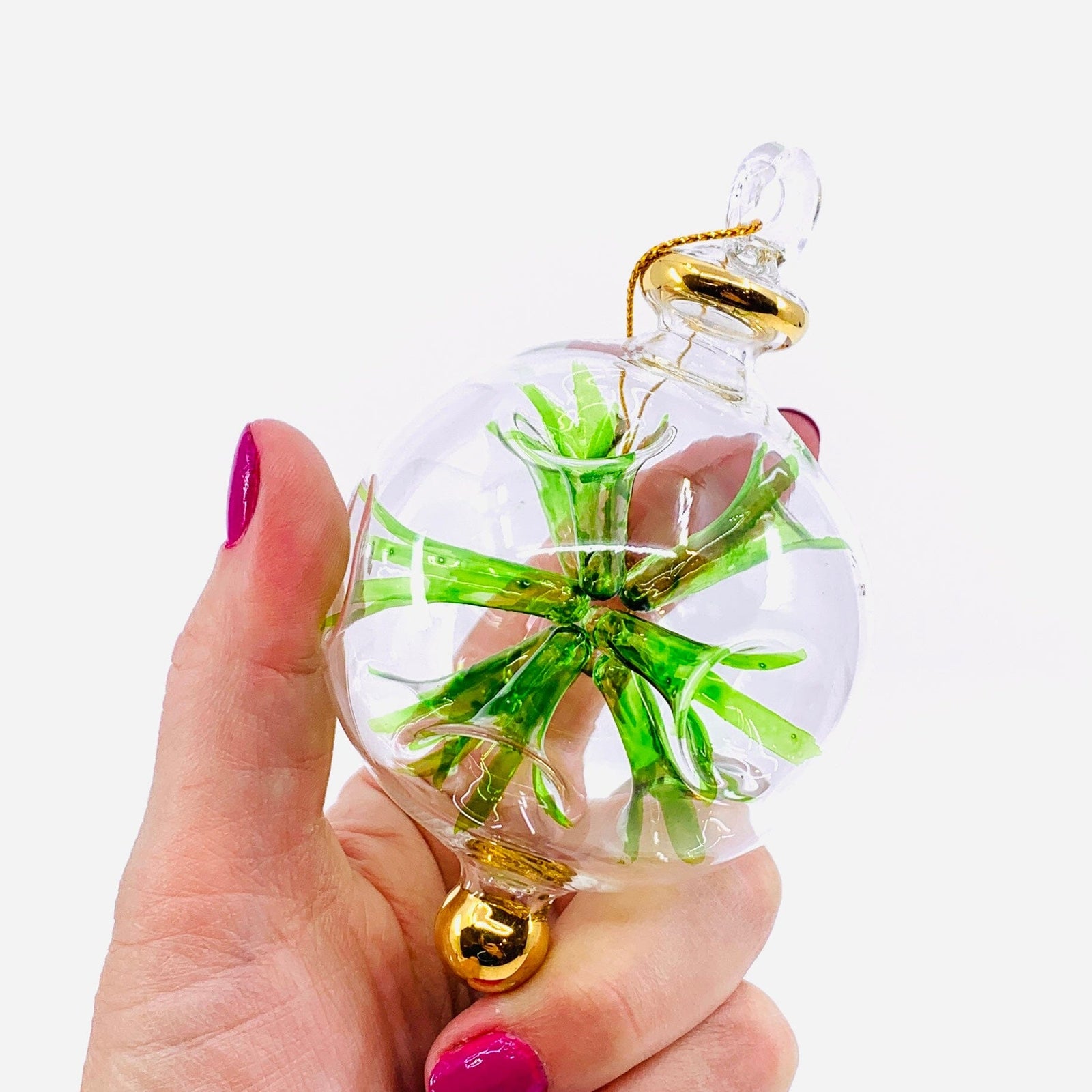 Hand Blown Starburst Ornaments, Green Small Unique Tradings LLC 
