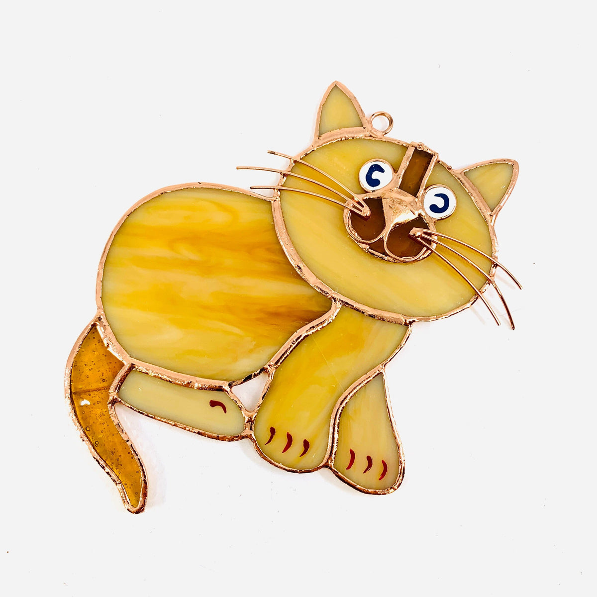Stained Glass Suncatcher, Tan Cat Decor Gift Essentials 