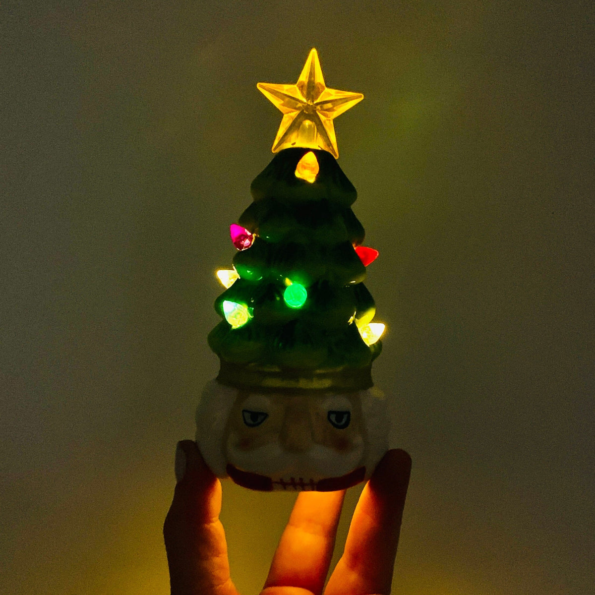 Ceramic Light-Up Holiday Santa Tree GANZ 