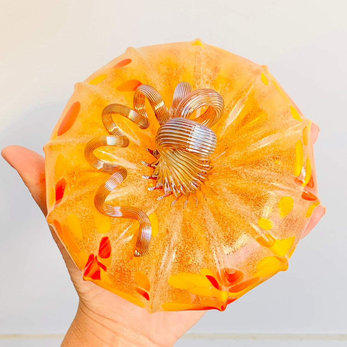Daily Glow Pumpkin 3572 Fall Squat Gabby Luke Adams Glass Blowing Studio 