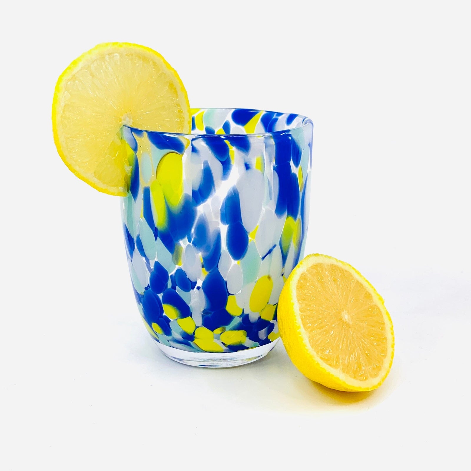 Spotted Glass Tumbler, Blue Decor One Hundred 80 Degrees 