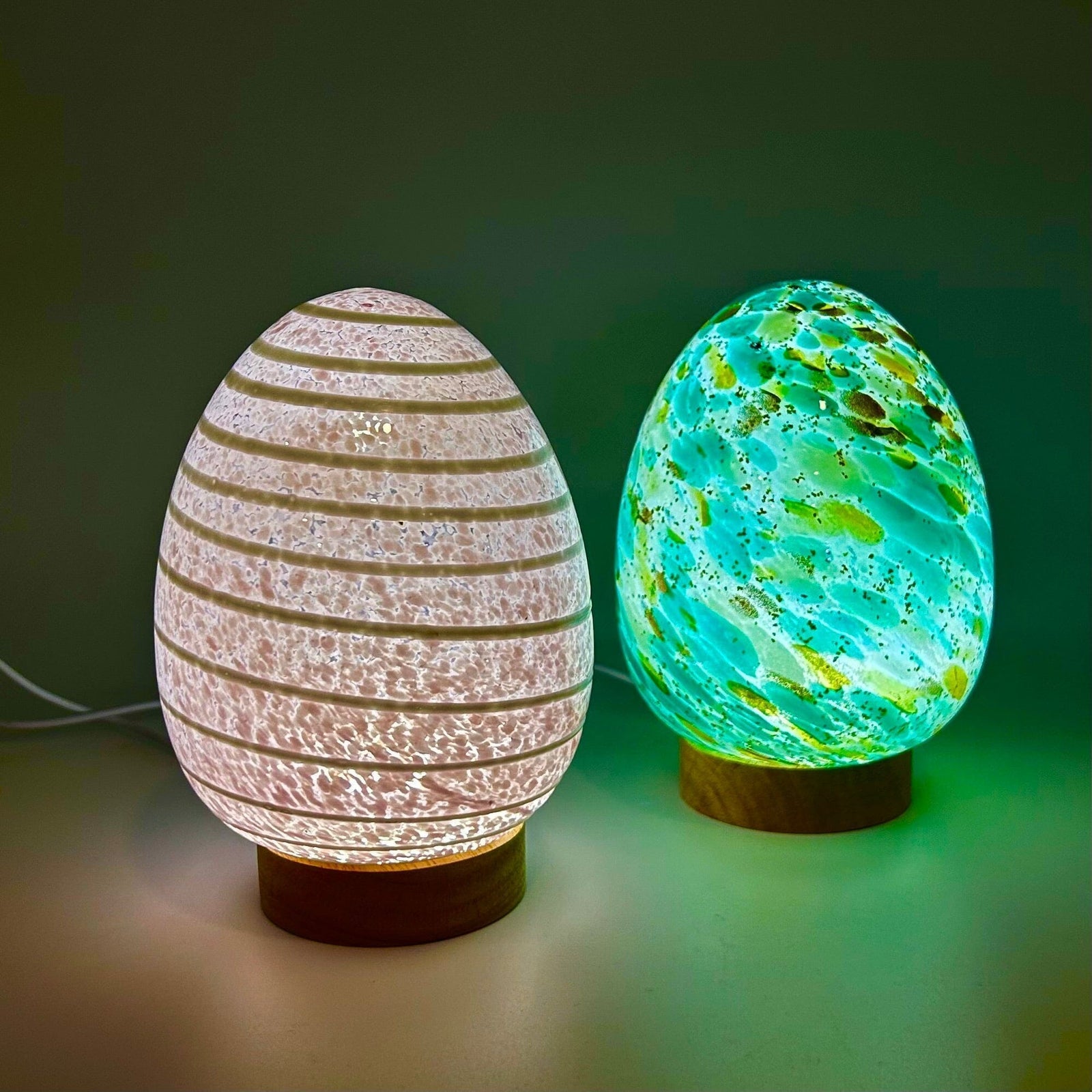 Large Blown Eggs, Tiffany Sparkle Diamond Star 