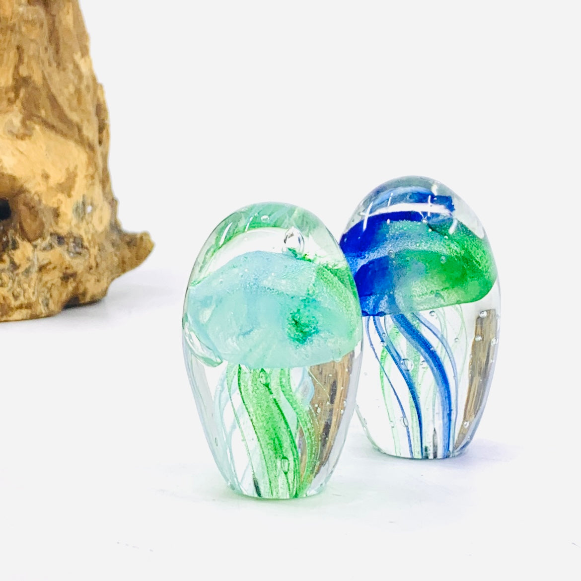Glow in The Dark Jellyfish Paperweight Small 12, Blue Green A
