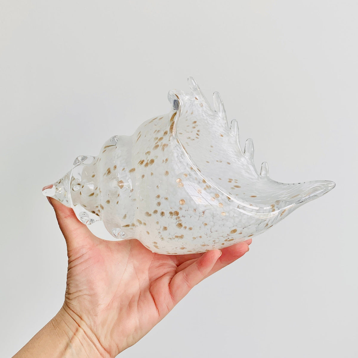 Gold Sparkle Conch Shell Decor Beachcombers 