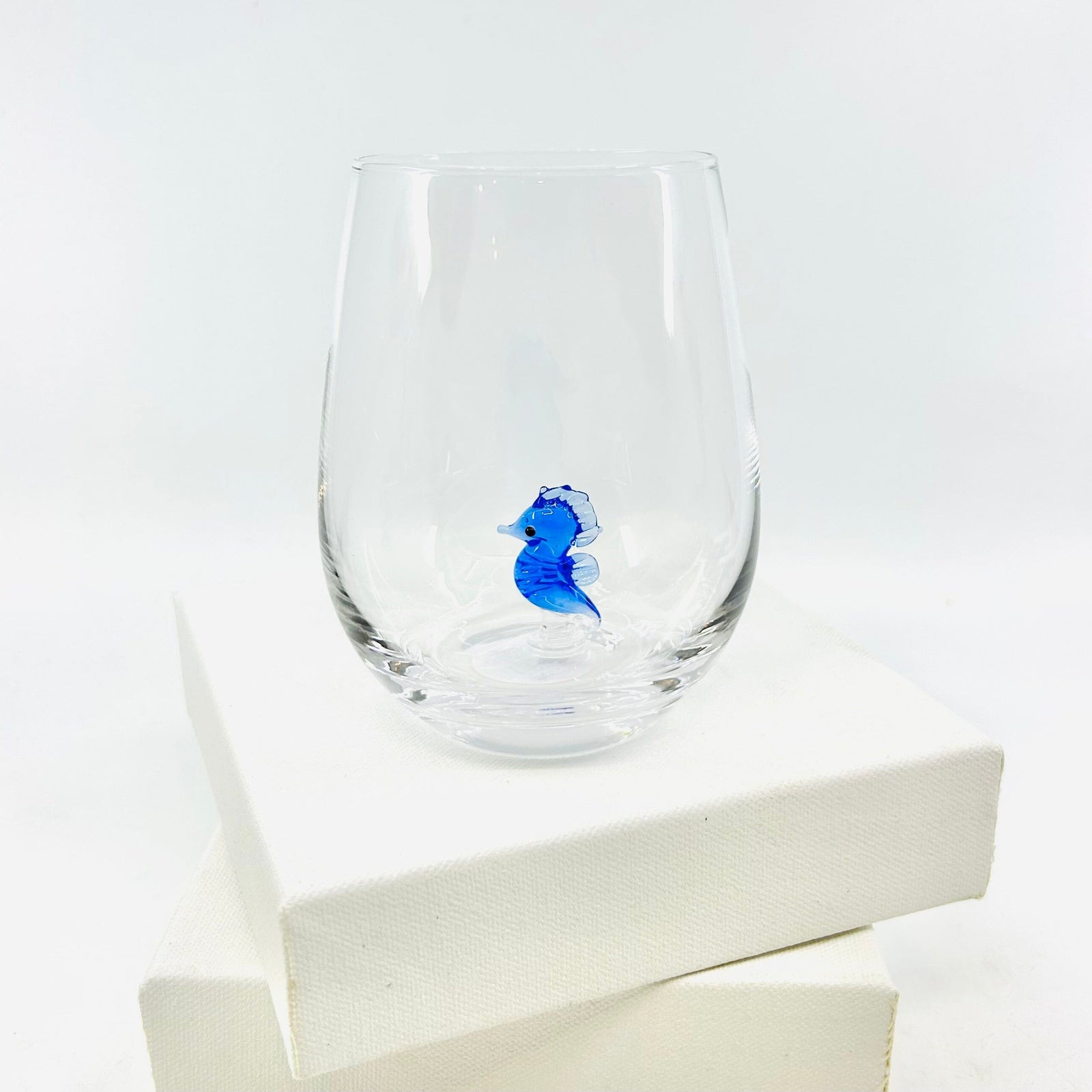 Tiny Animal Large Pour Wine Glass, Seahorse Decor Creative Co-Op 
