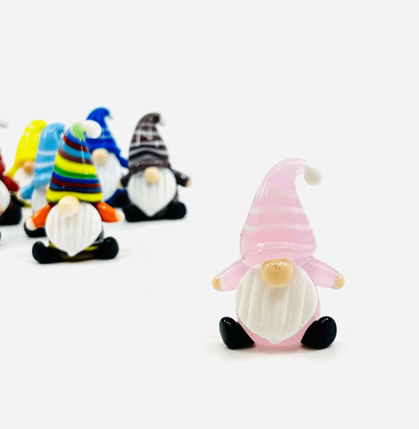 Everyday Little Glass Gnomes, Pink Miniature Alex 