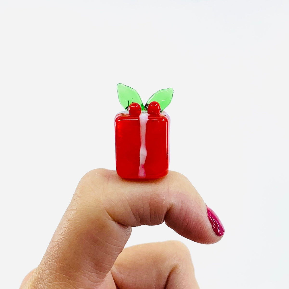 Tiny Christmas Figurine - Holiday Presents Miniature Alex Red Holly 