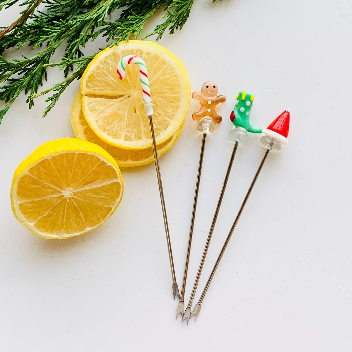 Glass Holiday Icon Appetizer Picks Creative Co-Op 