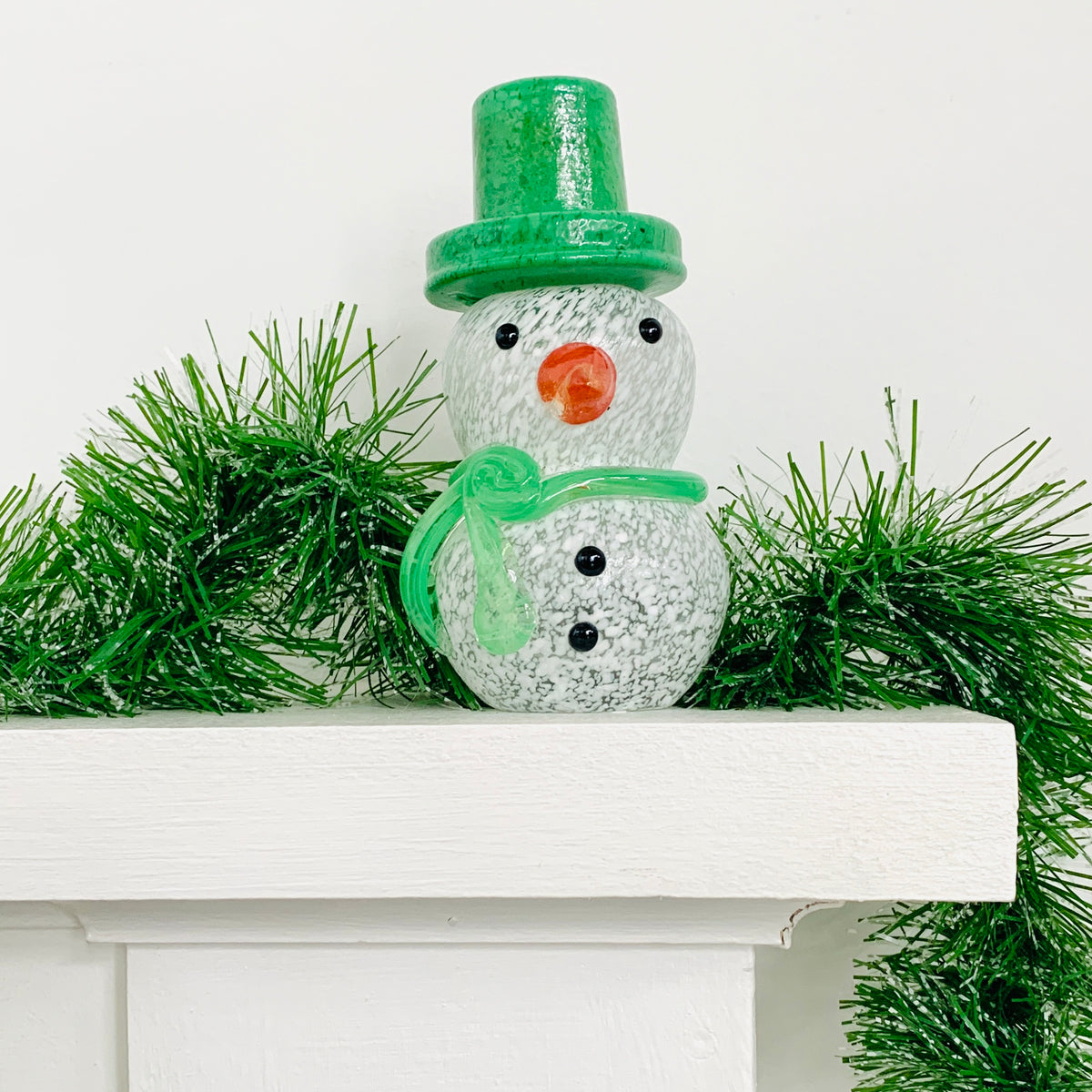 Blown Glass Snowman - Red Scarf
