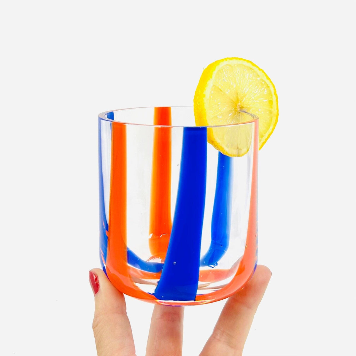 Striped Glass Tumbler, Powder Blue Decor One Hundred 80 Degrees 