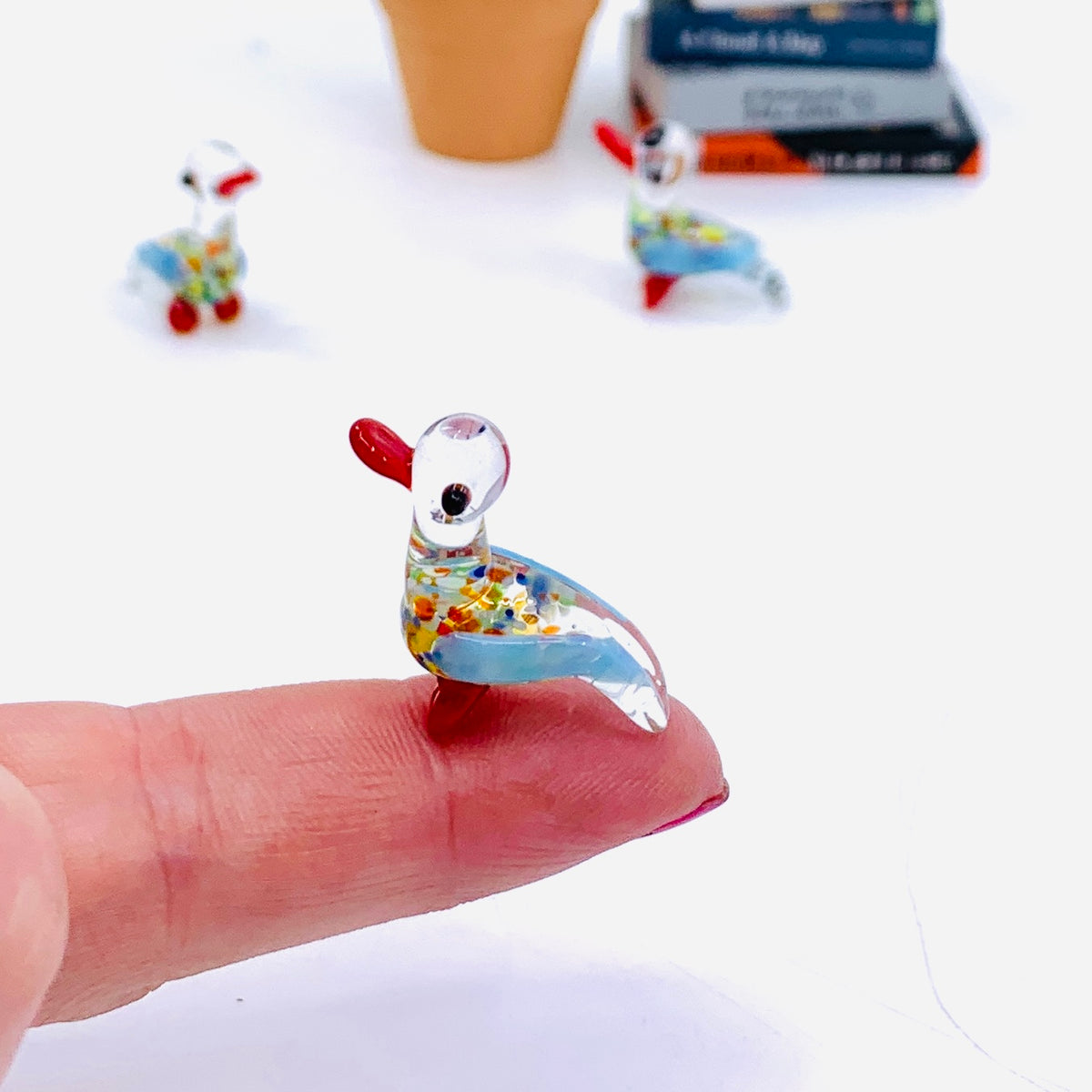 Tiny Glass Confetti Duck 300