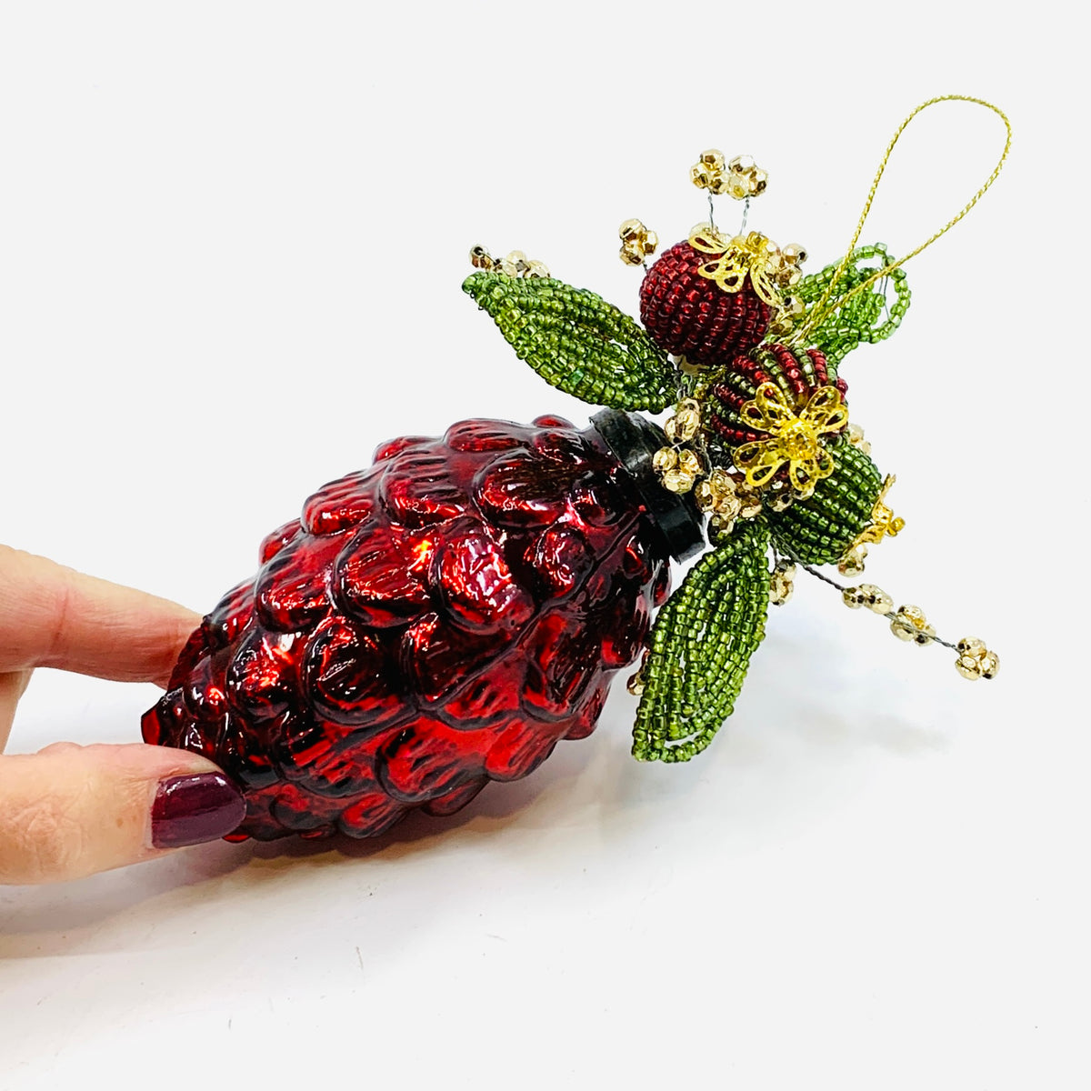 Pine Ornament 72, Red