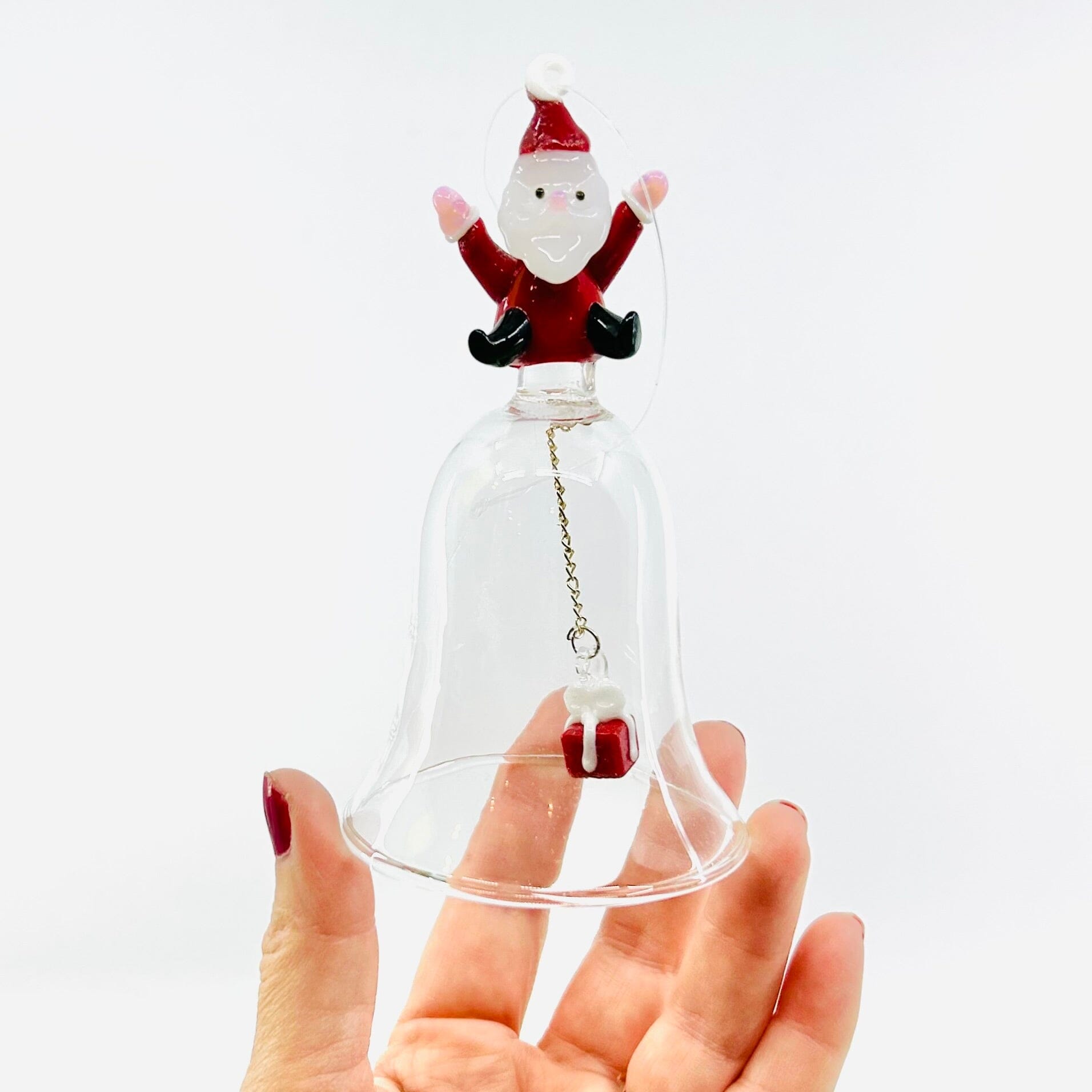 Glass Icon Bell, Santa Claus ICHENDORF 