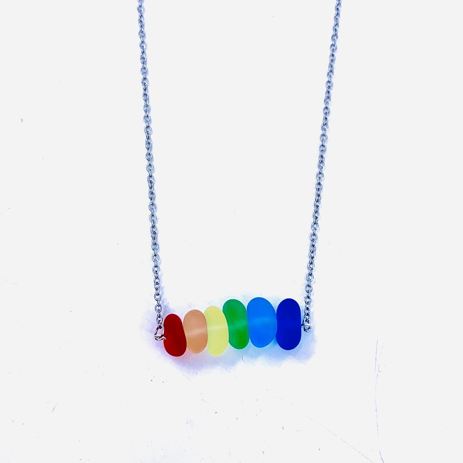 Sea Glass Necklace, Rainbow - 