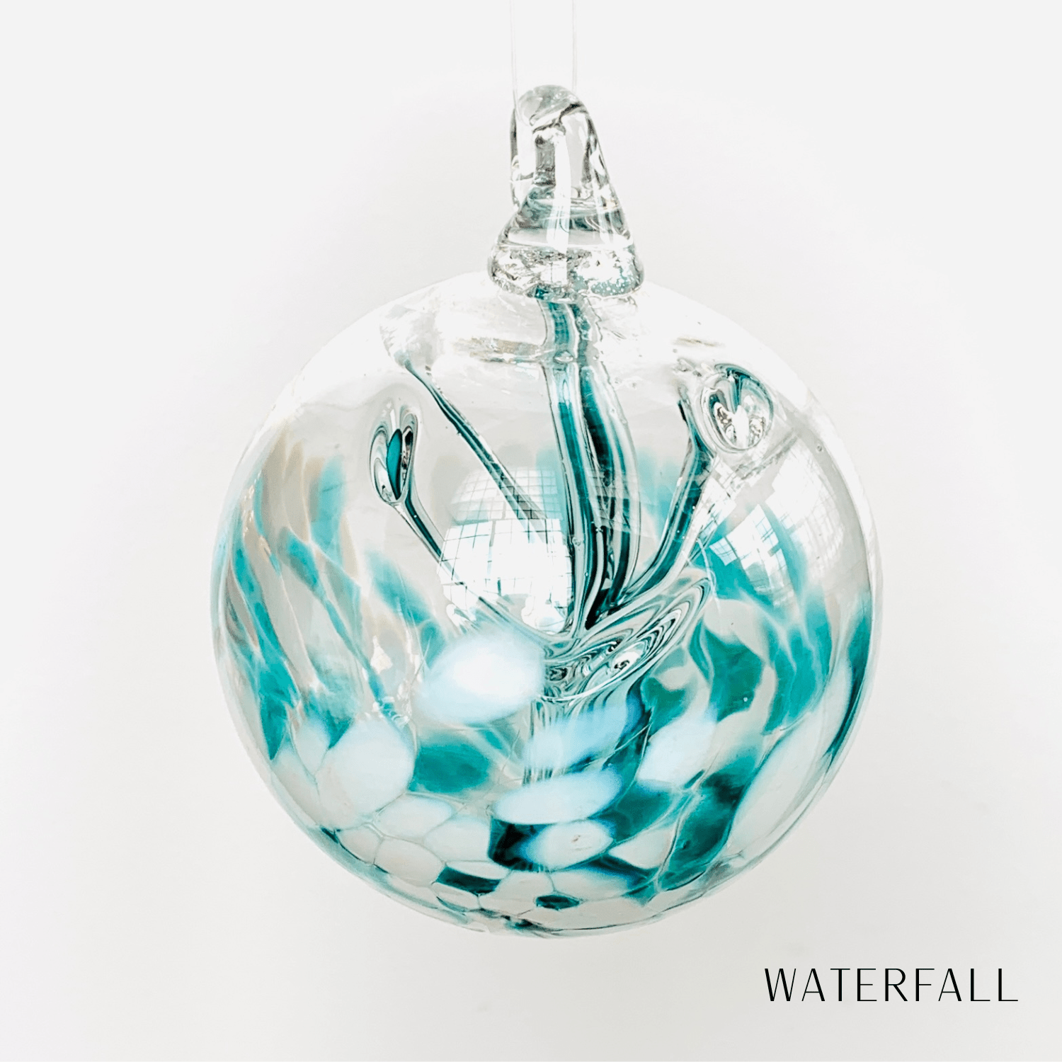 5" Wish Ball Ornament, Waterfall Wish Ball Luke Adams Glass Blowing Studio 