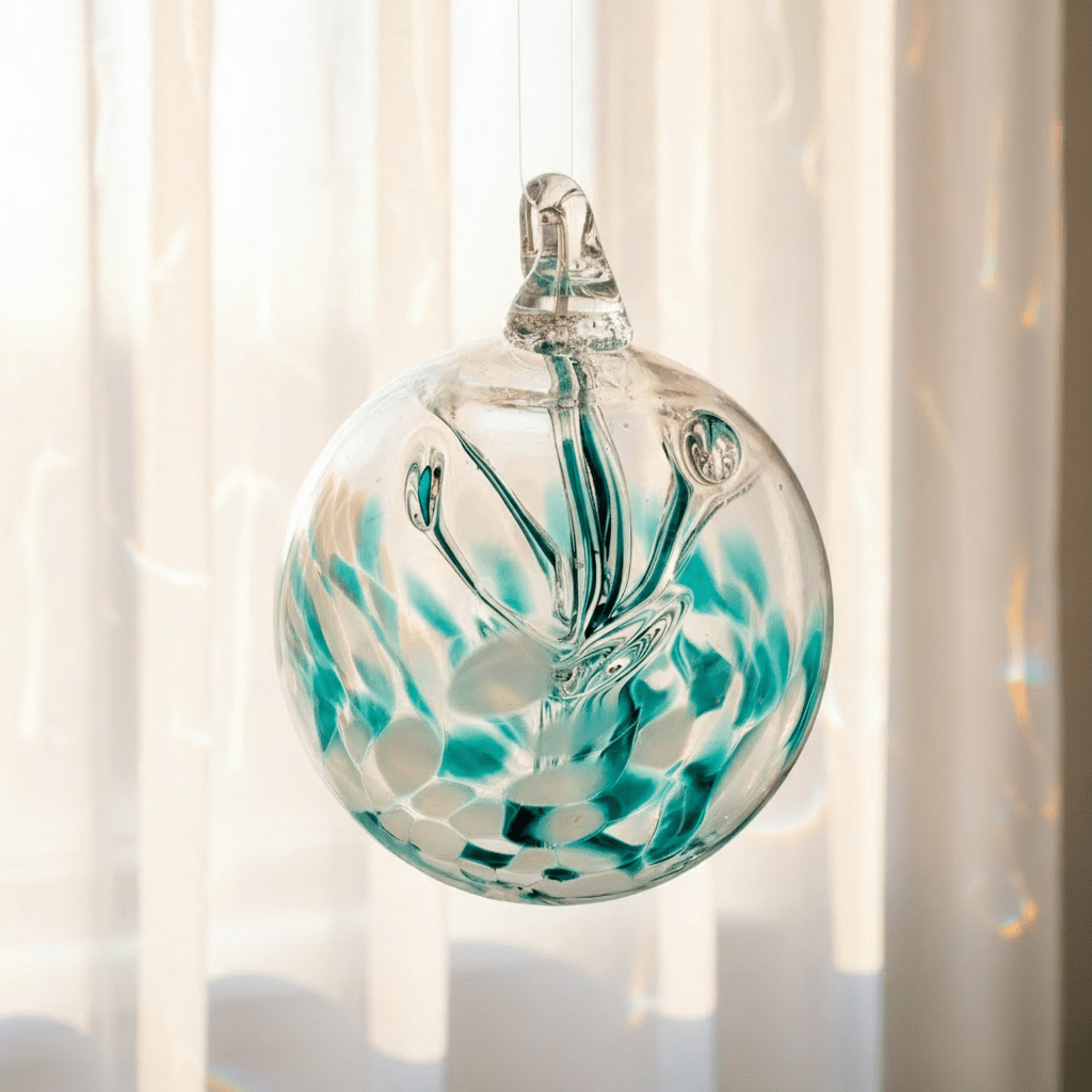 6" Wish Ball Ornament, Waterfall Wish Ball Luke Adams Glass Blowing Studio 
