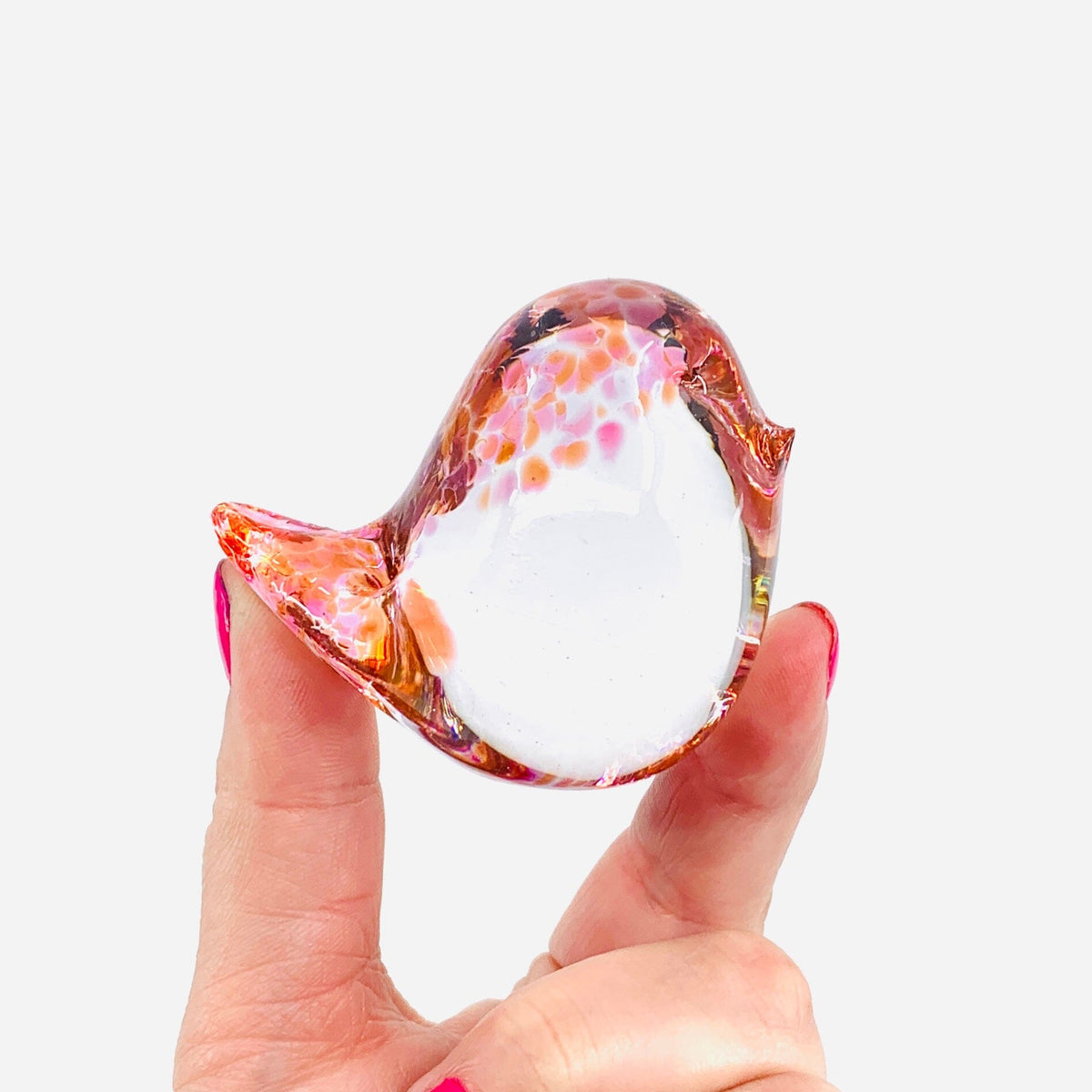 Little Glass Bird, Rose Confetti Miniature Henrietta Glass 