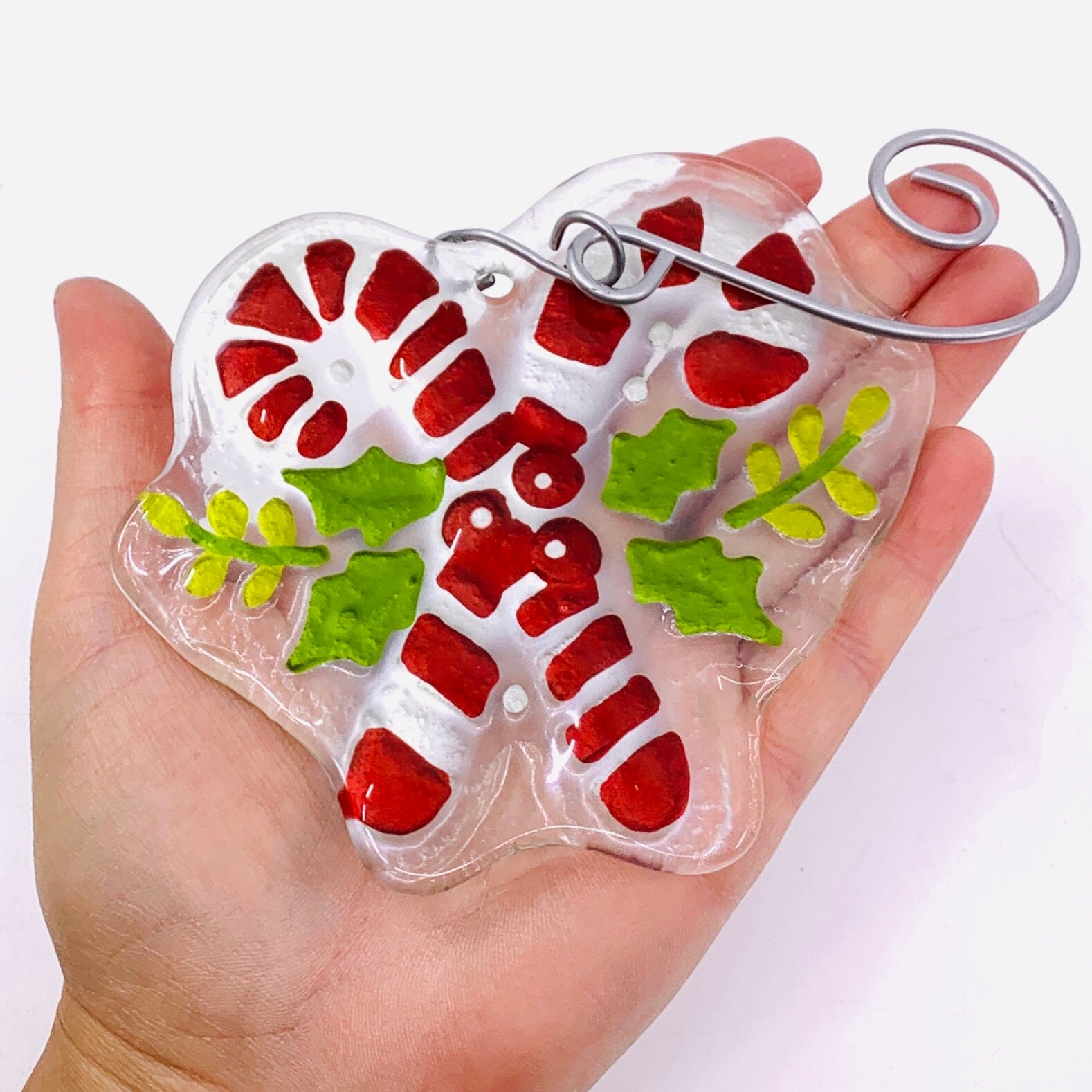 Glass Fusion Ornament 4, Candy Canes Demdaco 