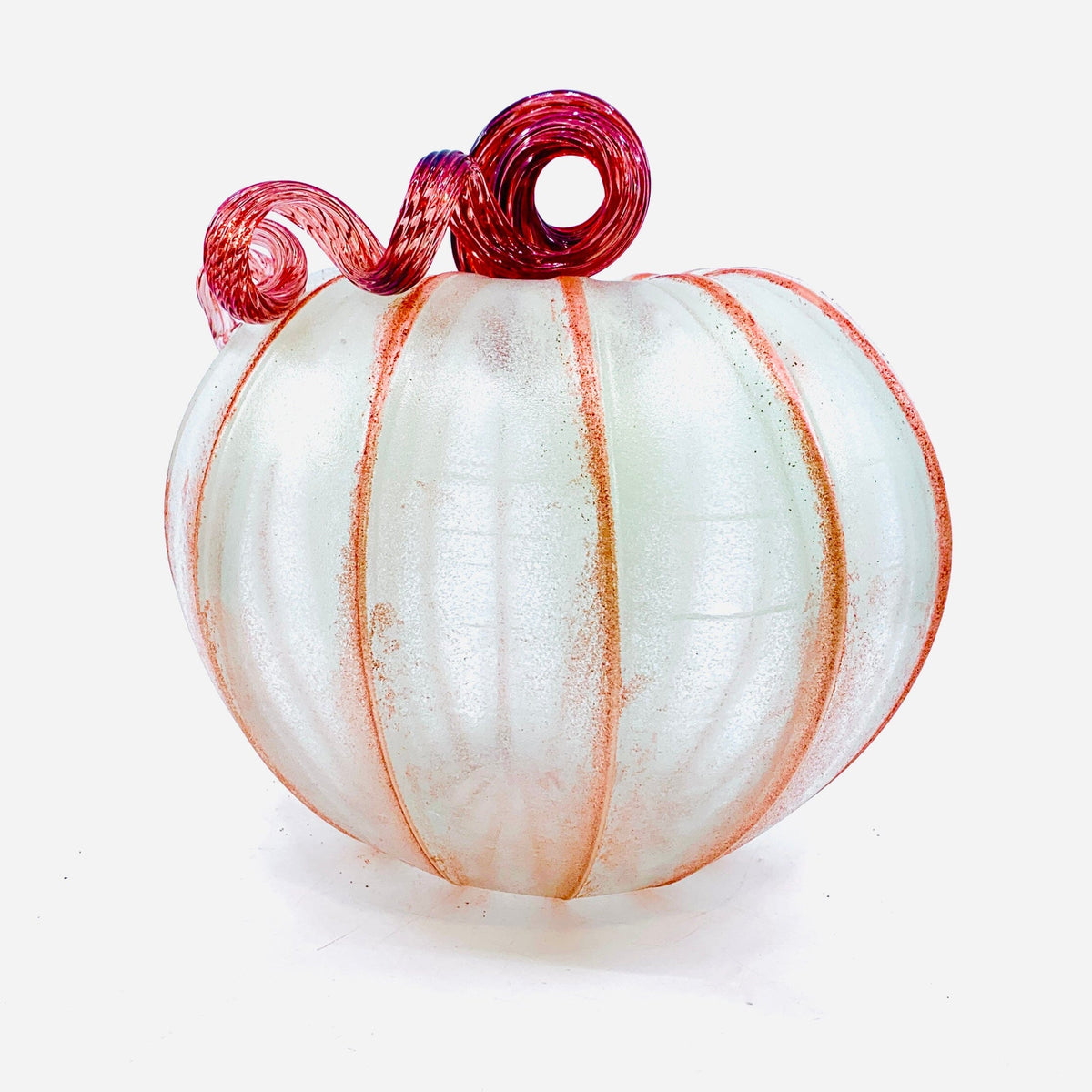 Blush - Glow in the Dark with Rose Gold Shimmer Production Pumpkin Luke Adams Glass Blowing Studio LARGE 
