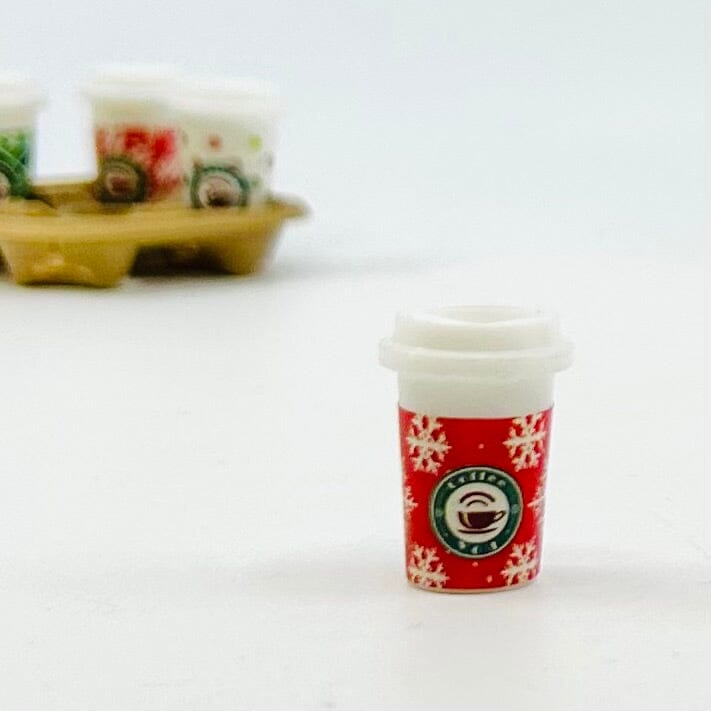 Tiny To Go Coffee Cup, Snowflake Miniature - 