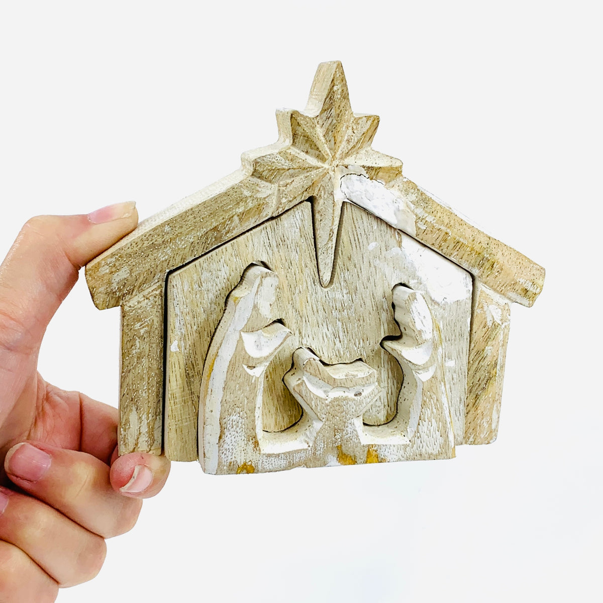 Wooden Manger Carving