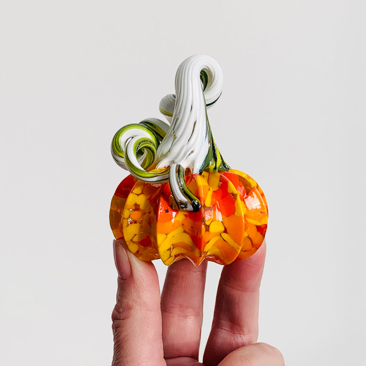 Daily Pumpkin 1315 Mini Paperweight Daily Pumpkin Luke Adams Glass Blowing Studio 