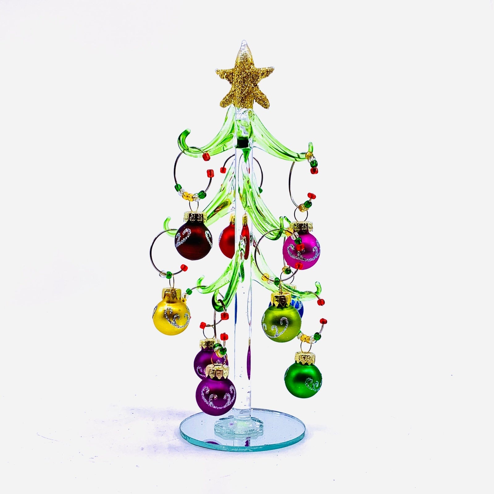 Mini Glass Wine Charm Matte Ornament Tree 25 Decor Gift Essentials 