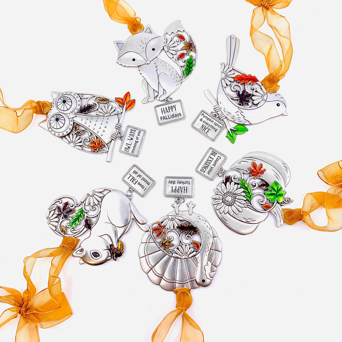 Enameled Fall Blessing's Ornament 4, Fox GANZ 