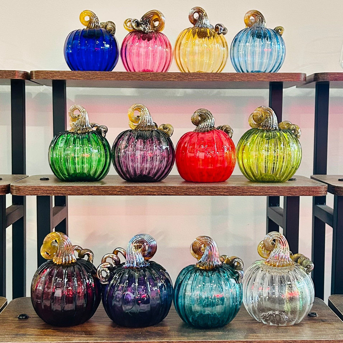 July Birthstone Pumpkin, Ruby Pumpkin Luke Adams Glass Blowing Studio 
