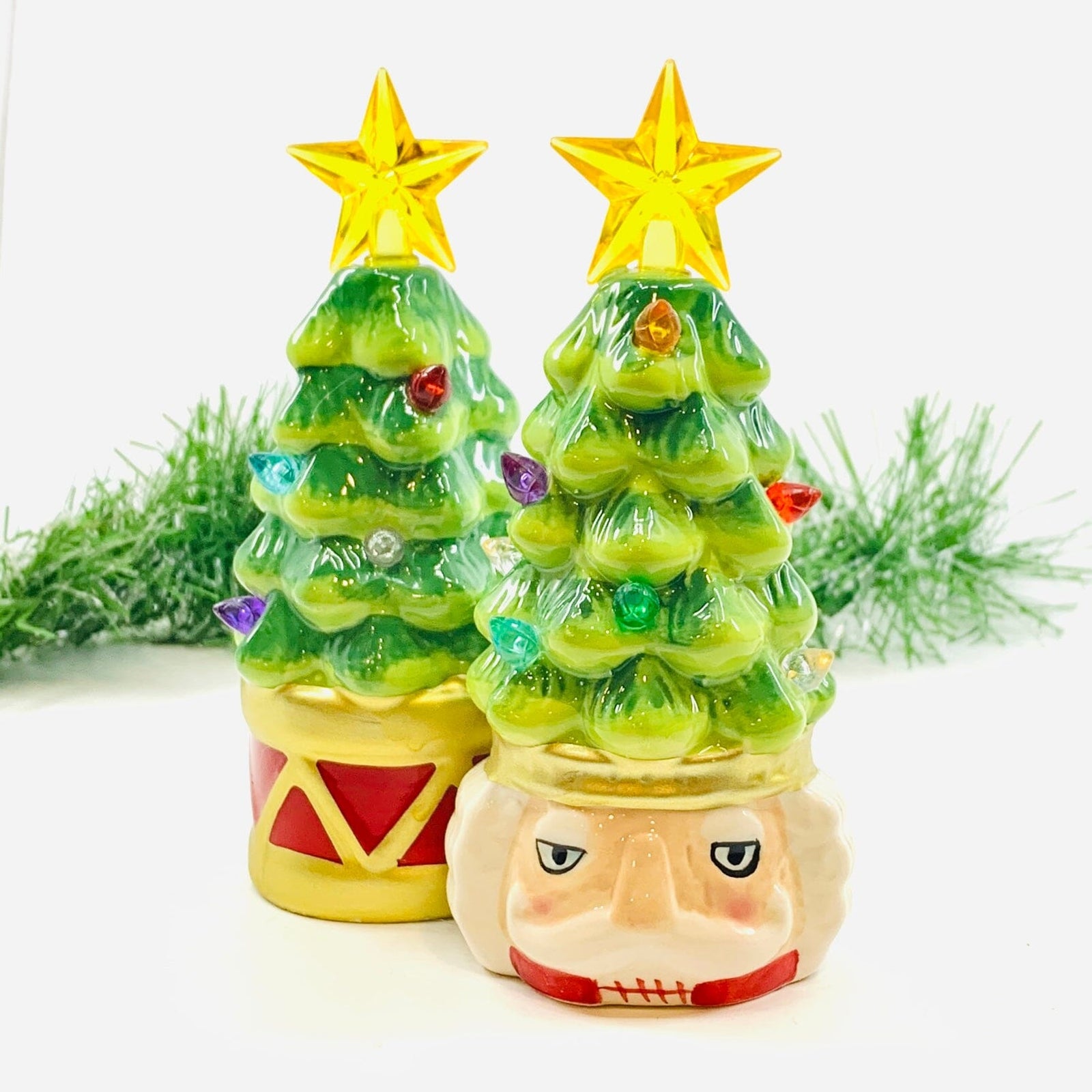 Ceramic Light-Up Holiday Santa Tree GANZ 