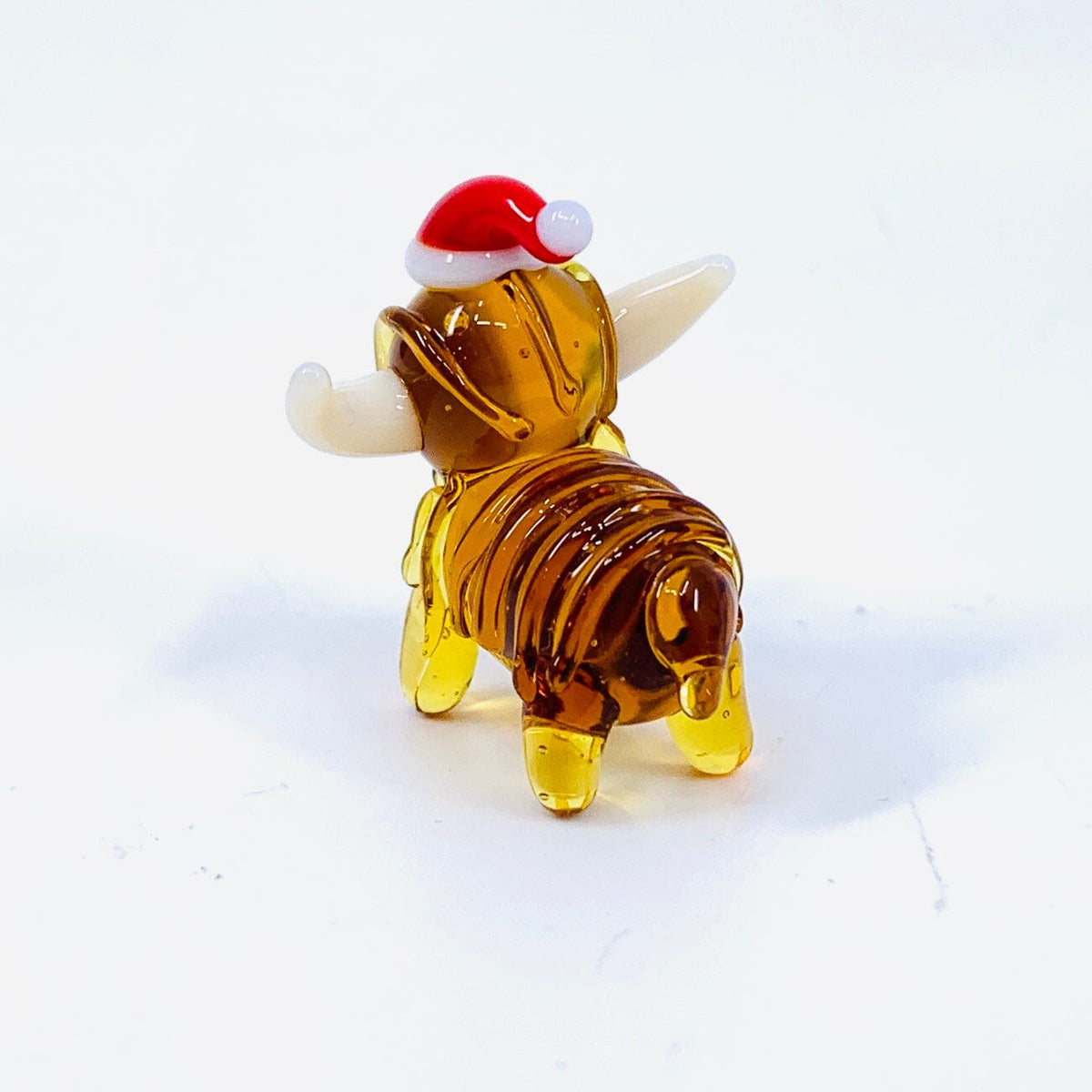 Tiny Glass Santa Highland Cow Miniature GANZ 
