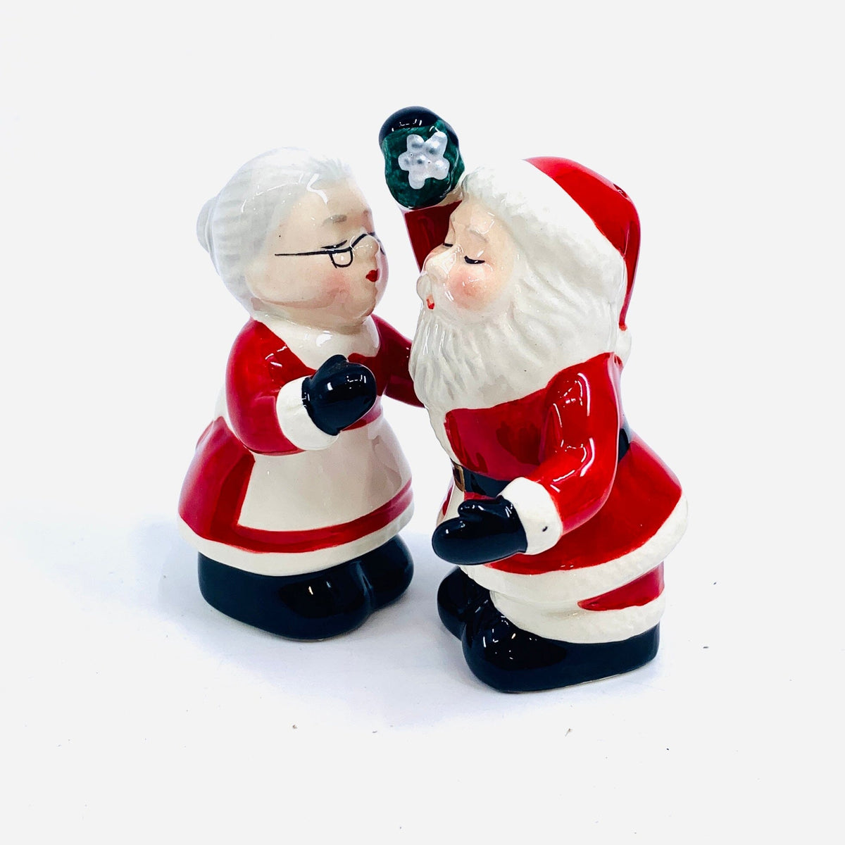 Kissing Santa Couple Salt and Pepper Shakers COSMOS 