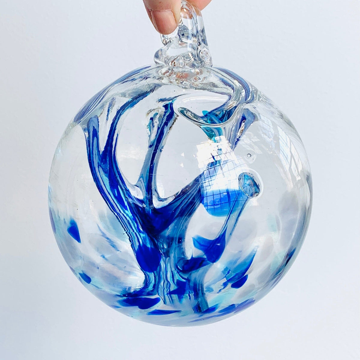 6" Wish Ball Ornament, Raindrop Wish Ball Luke Adams Glass Blowing Studio 