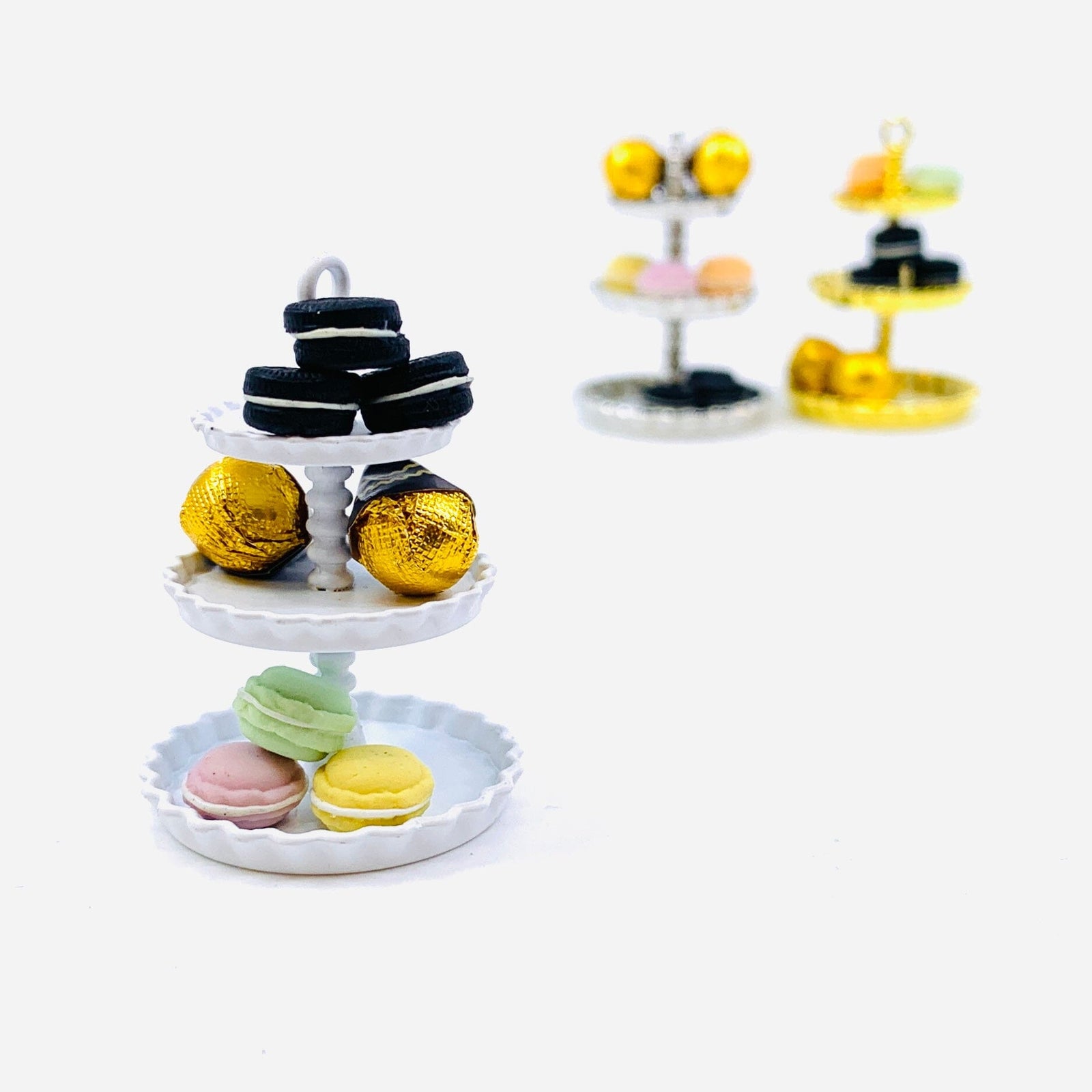 Tiniest Afternoon Tea Serving Stand, White Miniature - 